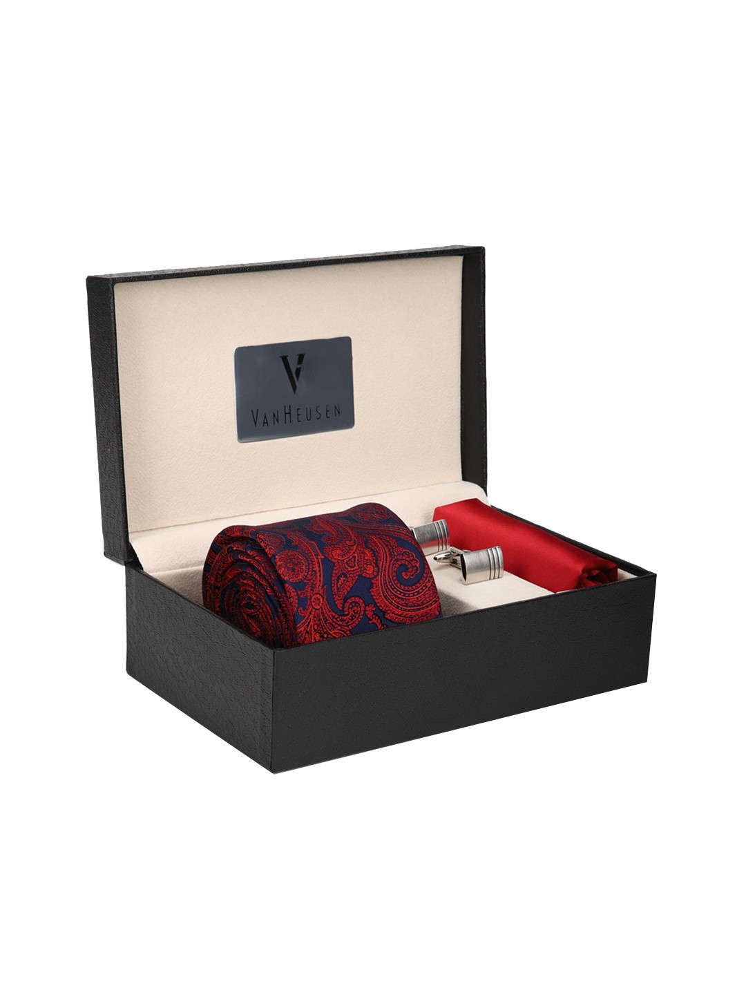

Van Heusen Men Maroon Printed Accessory Gift Set
