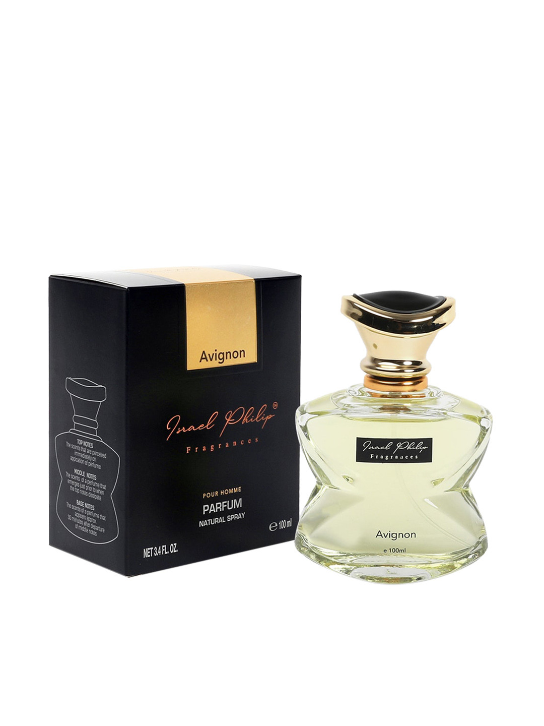 

Israel Philip Fragrances Men Avignon Parfum Natural Spray - 100 ml, Black