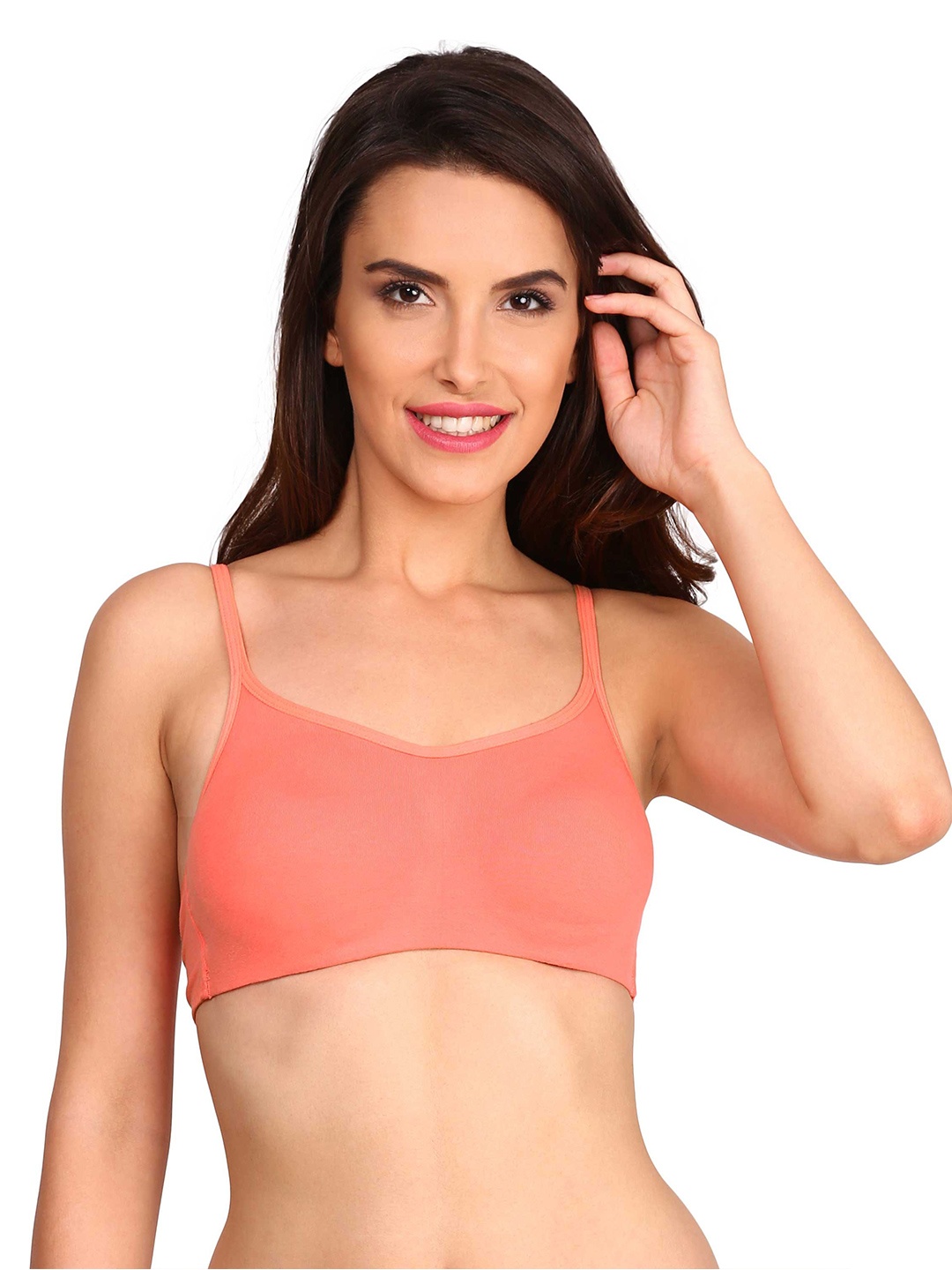 

Jockey Non Wired Non Padded Super Combed Cotton Stretch Full Coverage Beginners Bra, Pink