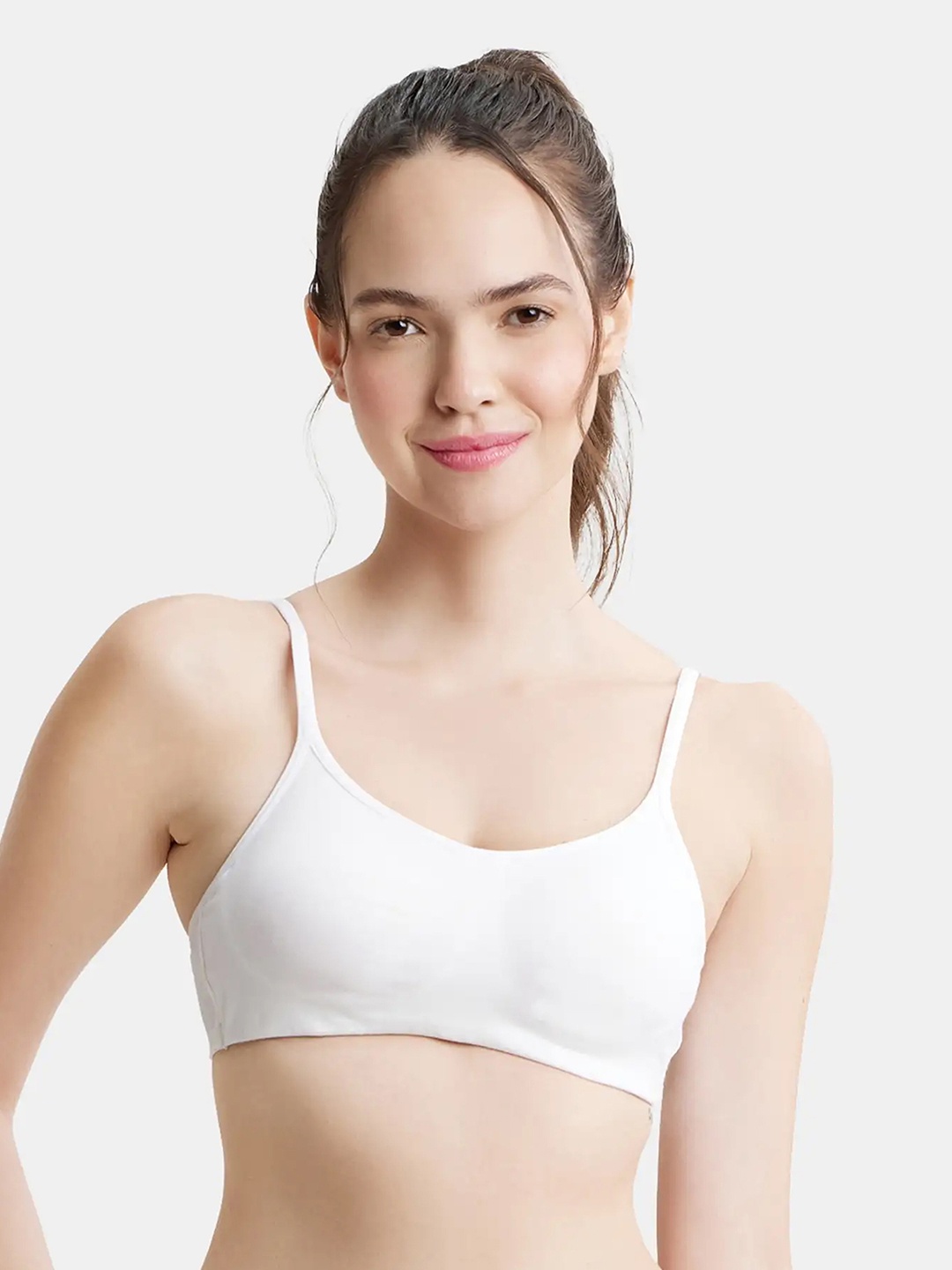 

Jockey Wirefree Non Padded Cotton Full Coverage Beginners Bra with Adjustable Straps -SS12, White