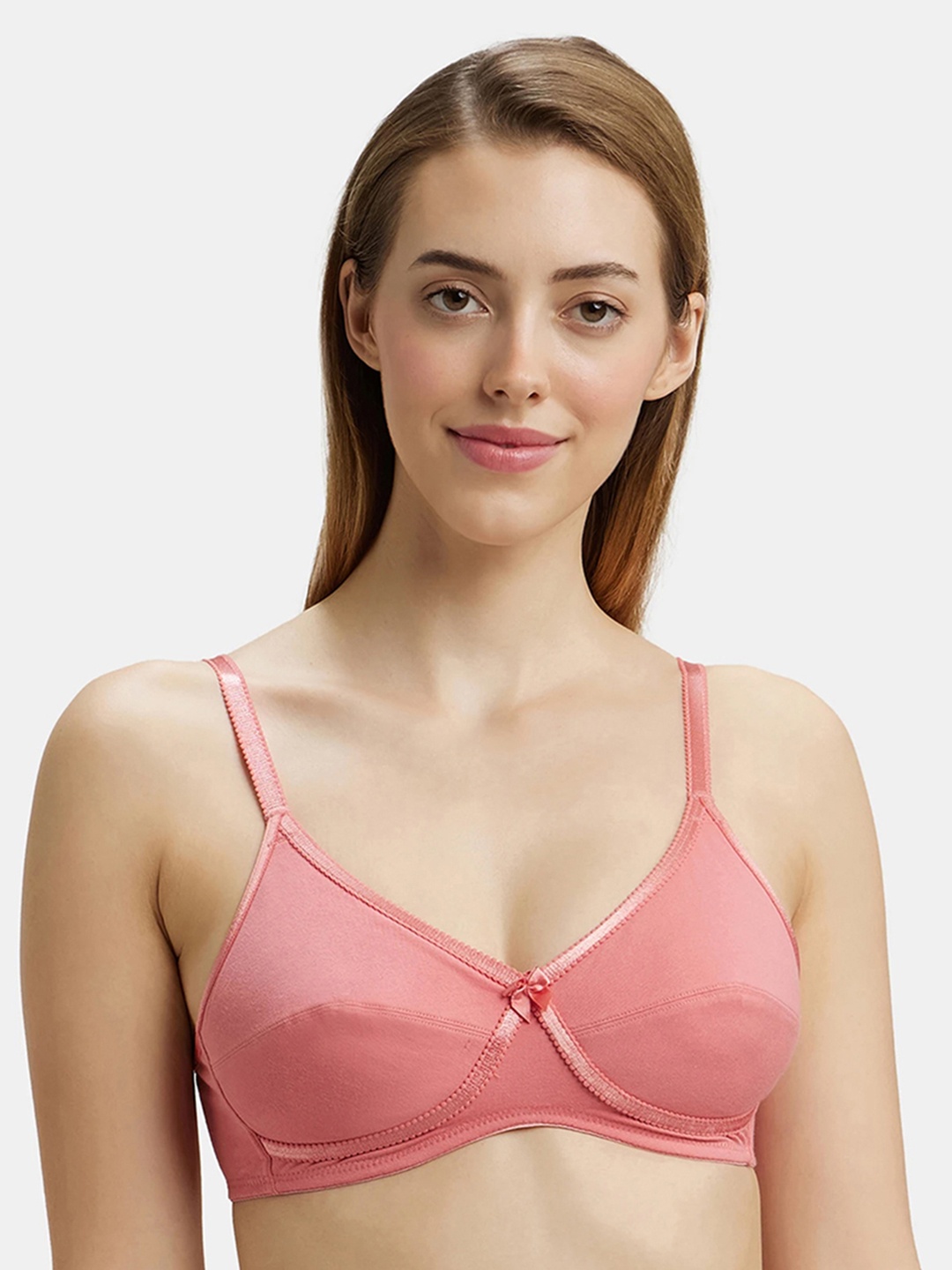 

Jockey Wirefree Non Padded Combed Cotton Stretch Medium Coverage Everyday Bra 1242-0105, Pink