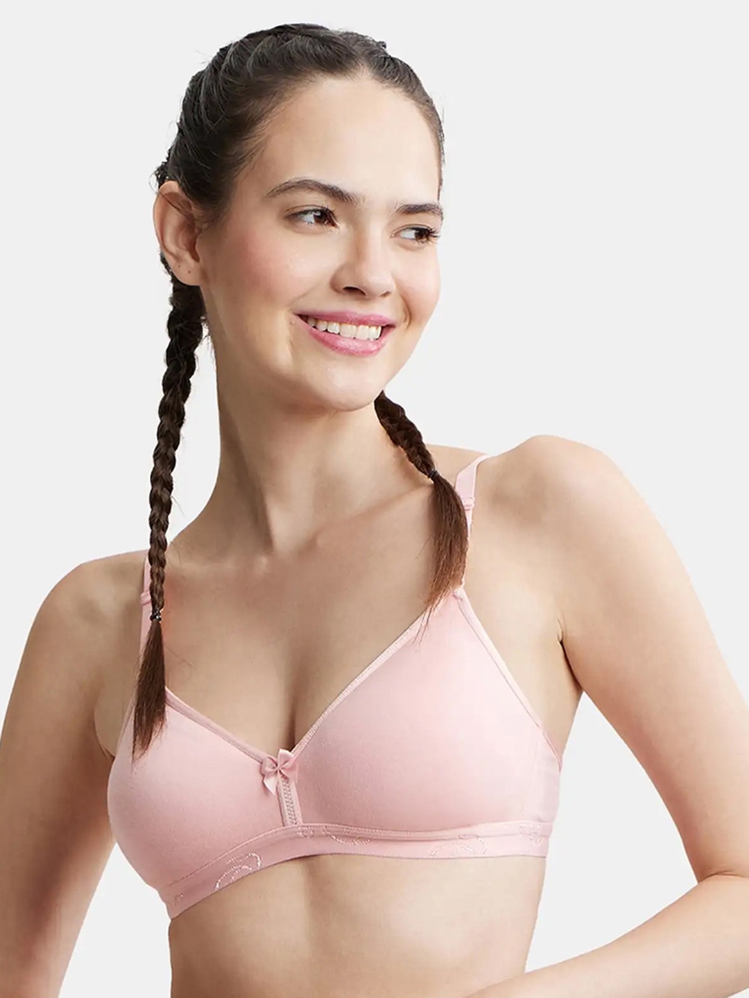 

Jockey Wirefree Non Padded Cotton Medium Coverage Beginners Bra-1581, Coral