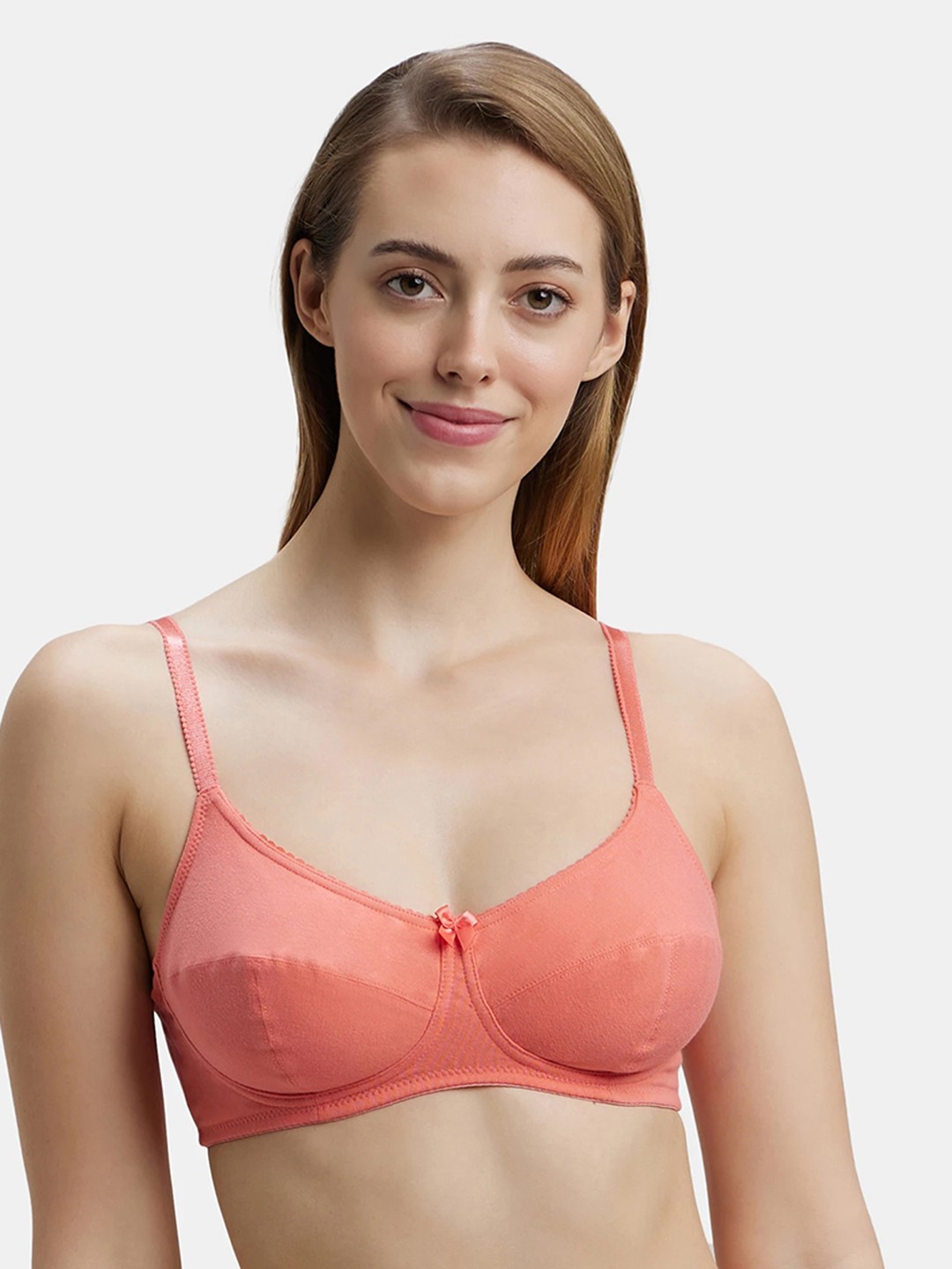 

Jockey Wirefree Non Padded Cotton Medium Coverage Everyday Bra -1615, Coral