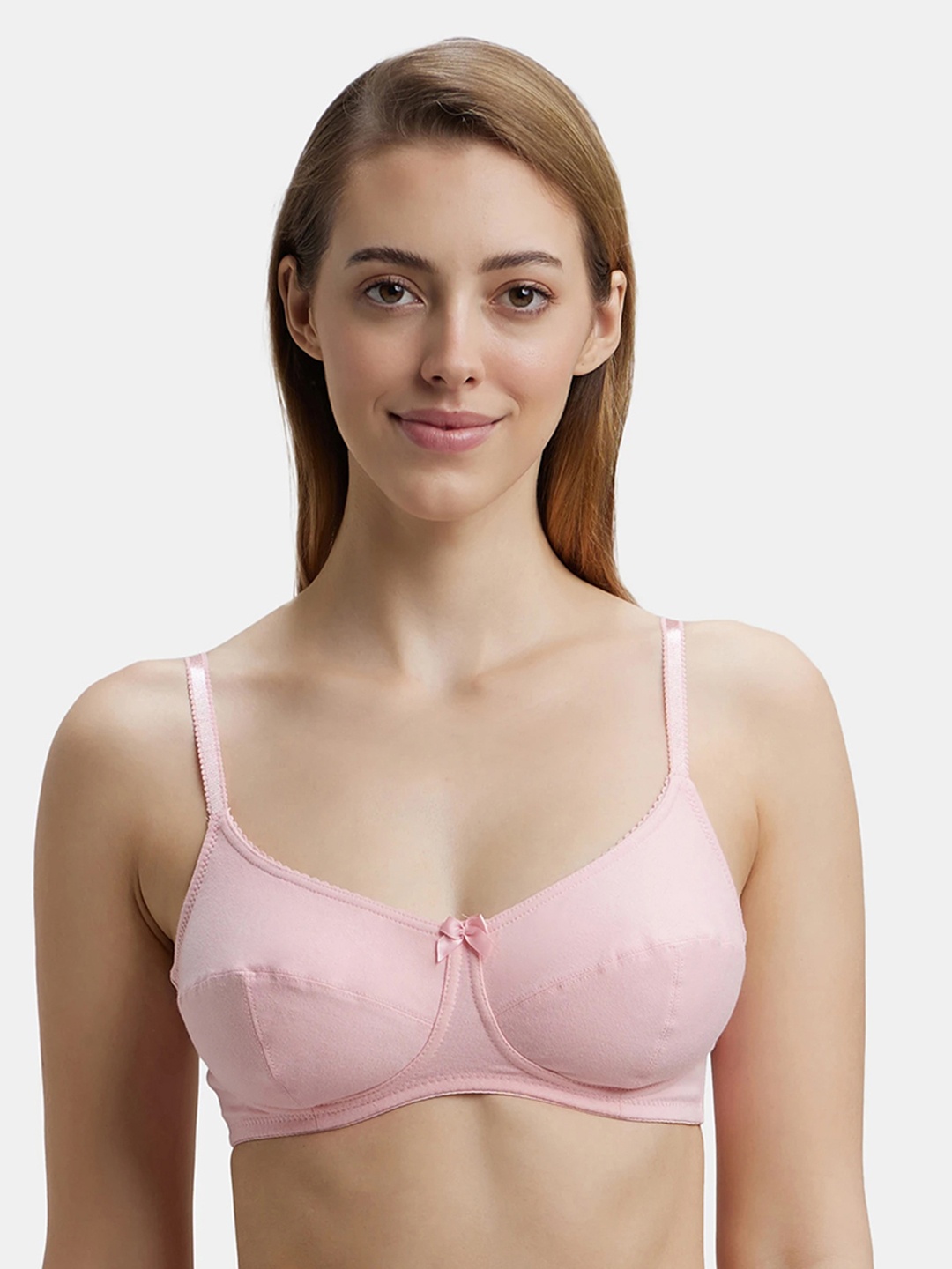 

Jockey Wirefree Non Padded Cotton Medium Coverage Everyday Bra -1615, Pink
