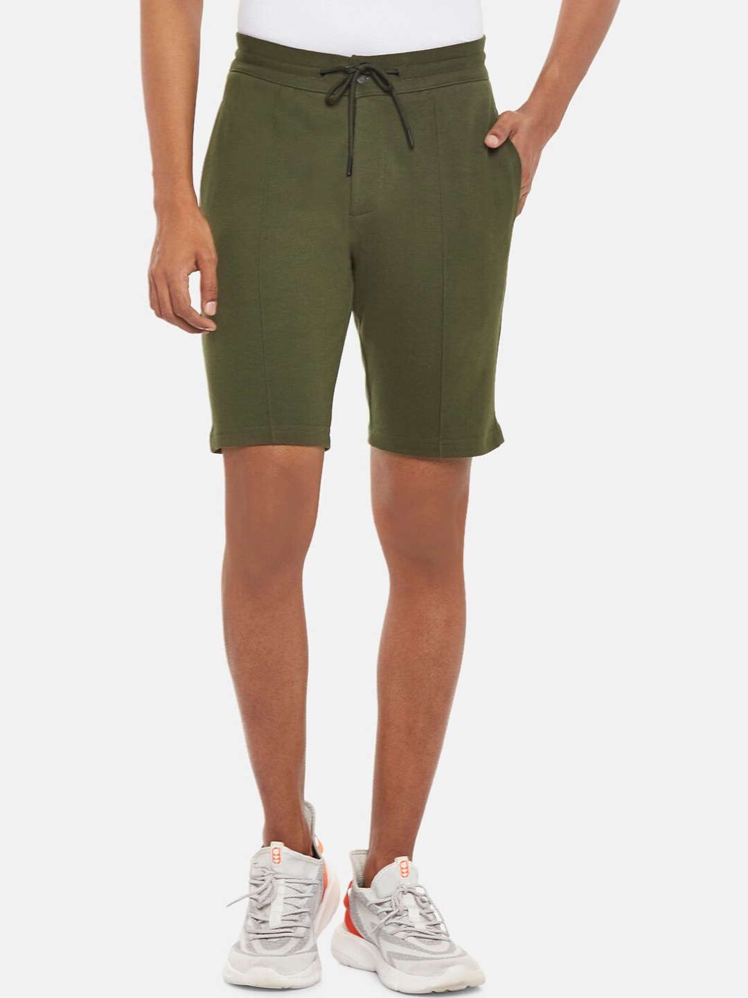 

People Men Olive Green Sports Shorts