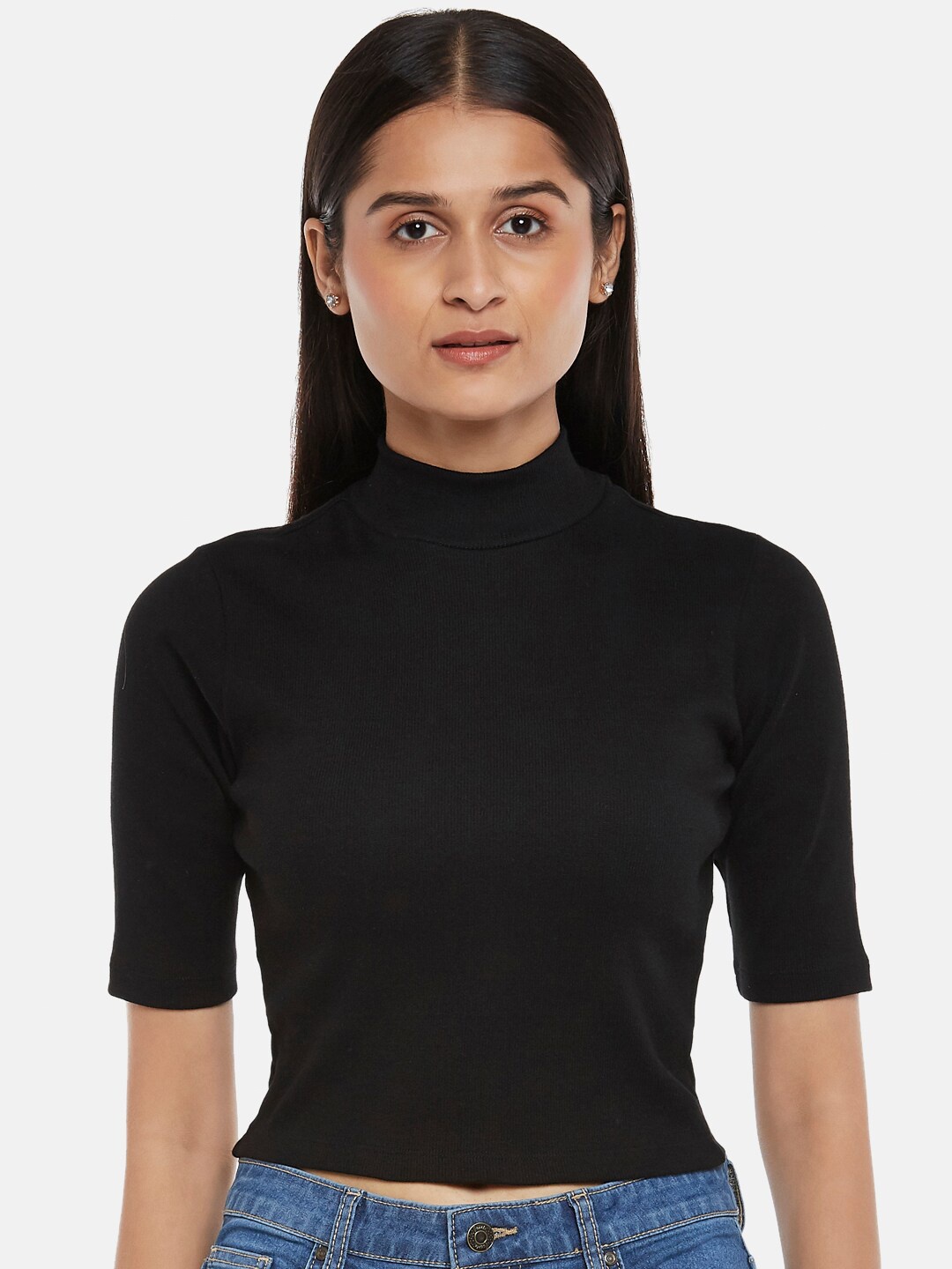 

People Black Crop Top