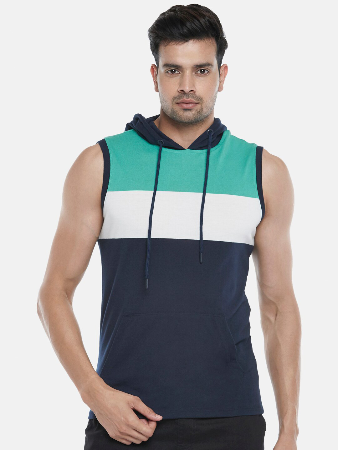 

Urban Ranger by pantaloons Men Green Colourblocked Slim Fit T-shirt