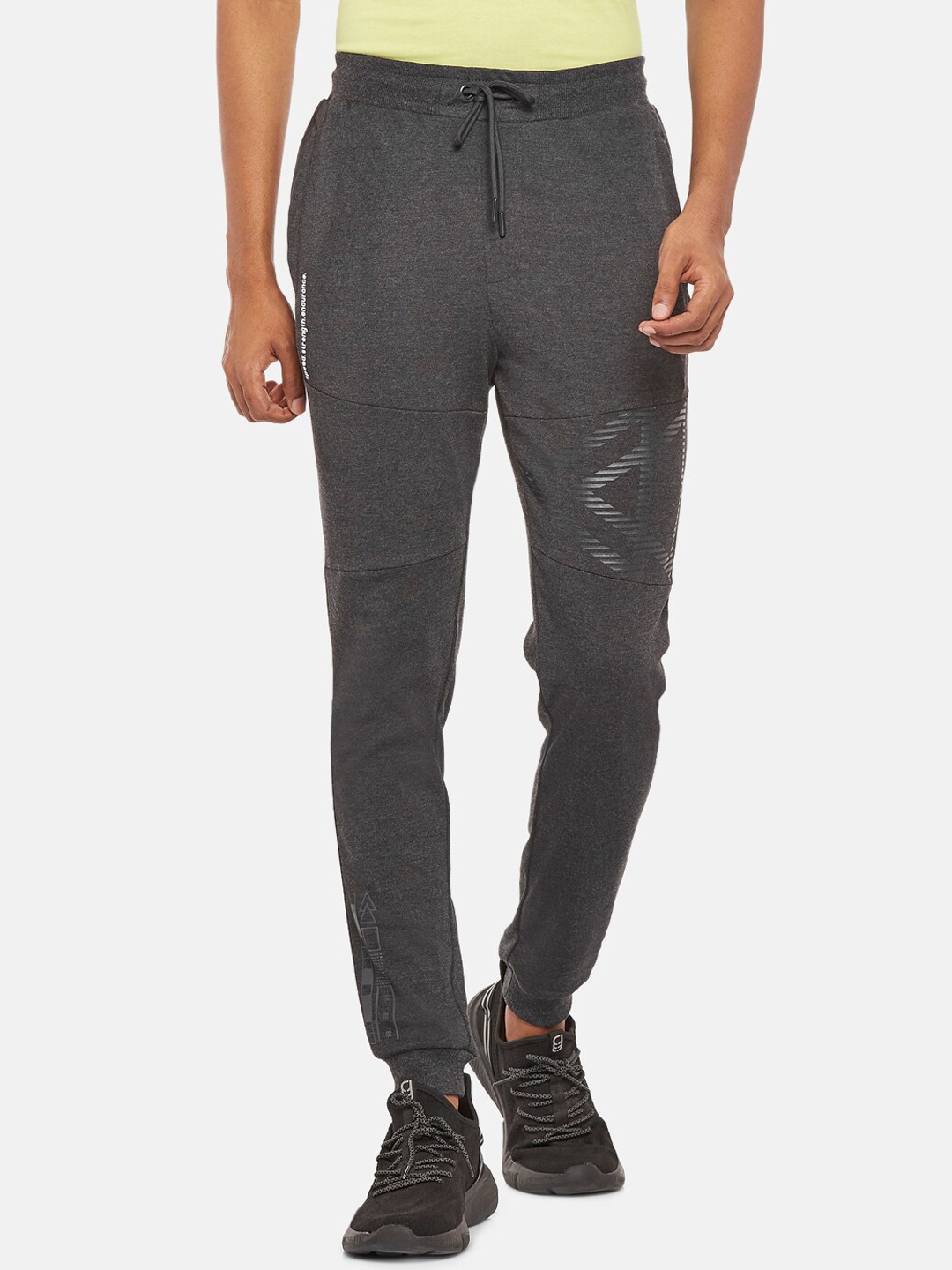 

Ajile by Pantaloons Men Charcoal Grey Solid Slim-Fit Joggers