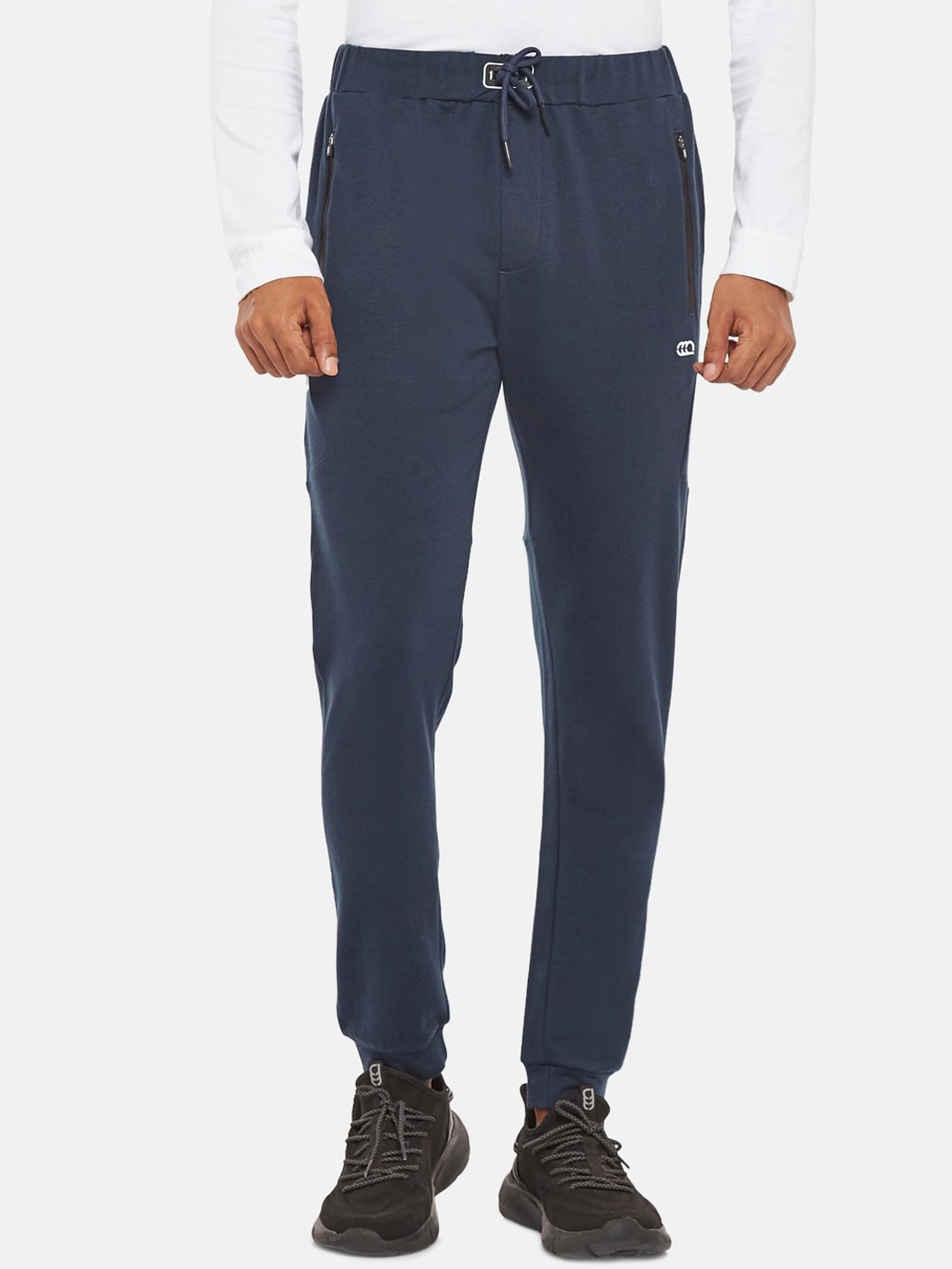 

Ajile by Pantaloons Men Navy-Blue Solid Slim-Fit Joggers