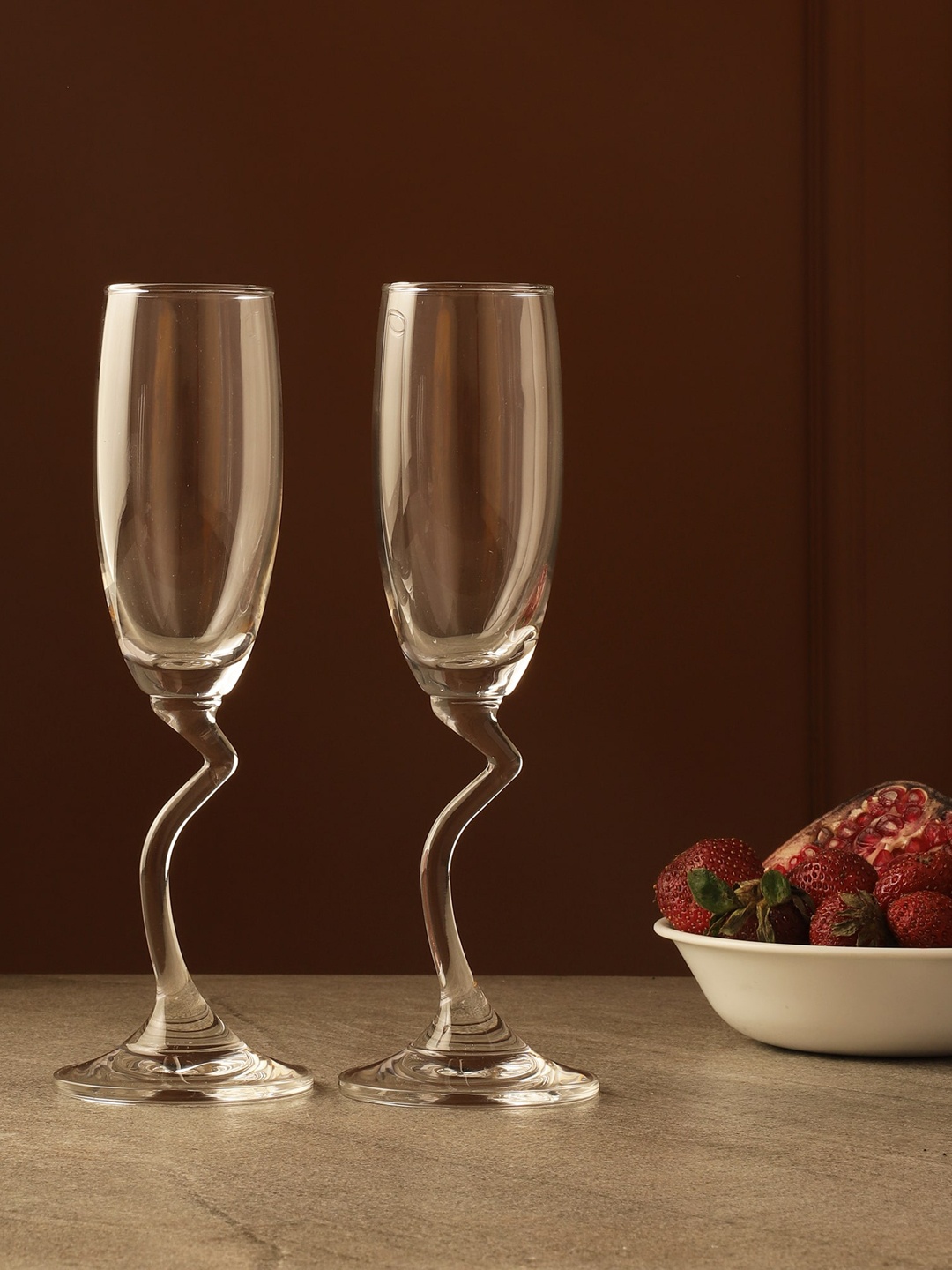 

The Decor Mart Transparent Set of 2 Dishwasher Safe Salsa Flute Glass 250 ml Each