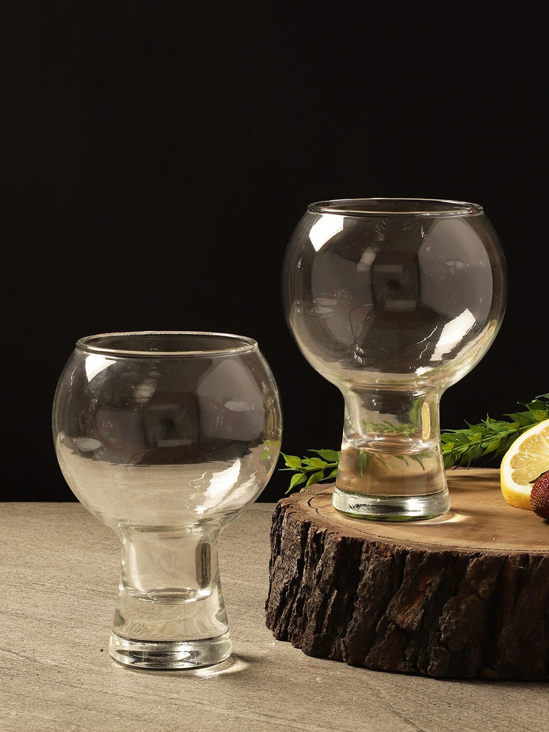 

The Decor Mart Transparent Set Of 2 Dishwasher Safe Mushroom Cocktail Glass 500 ml Each