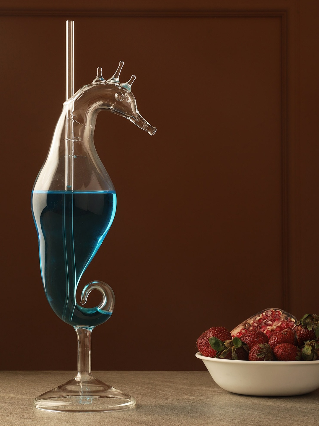 

The Decor Mart Transparent Dishwasher Safe Seahorse Cocktail Glass 450 ml