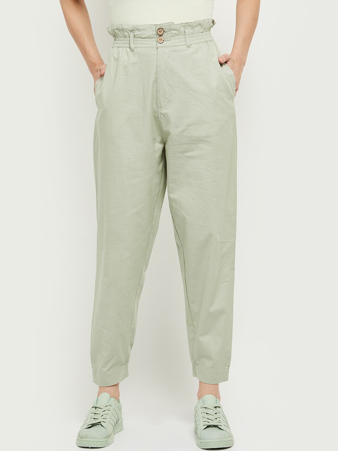 

max Women Green Joggers Trousers