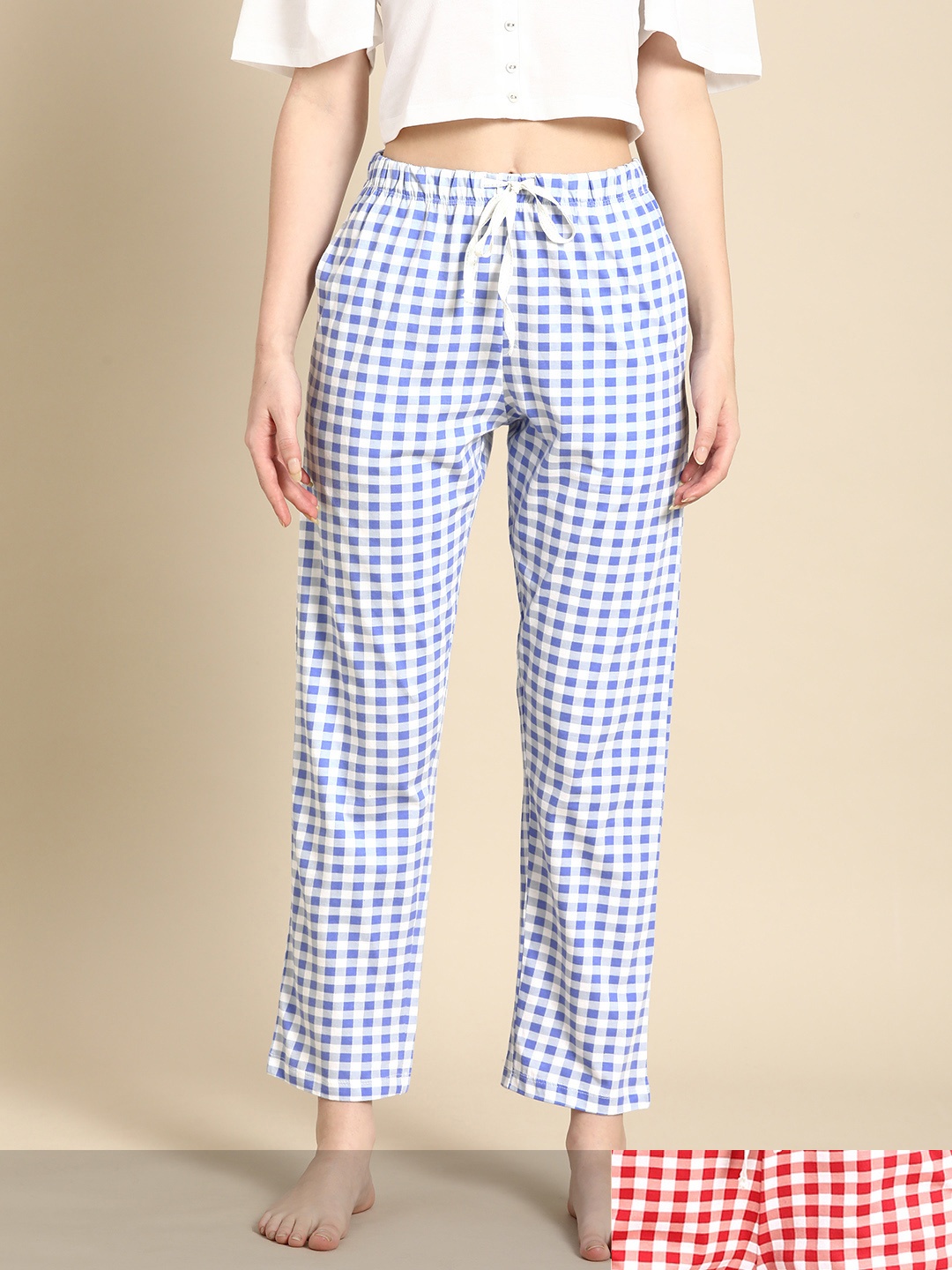

Dreamz by Pantaloons Women Pack of 2 Checked Pyjamas, Multi