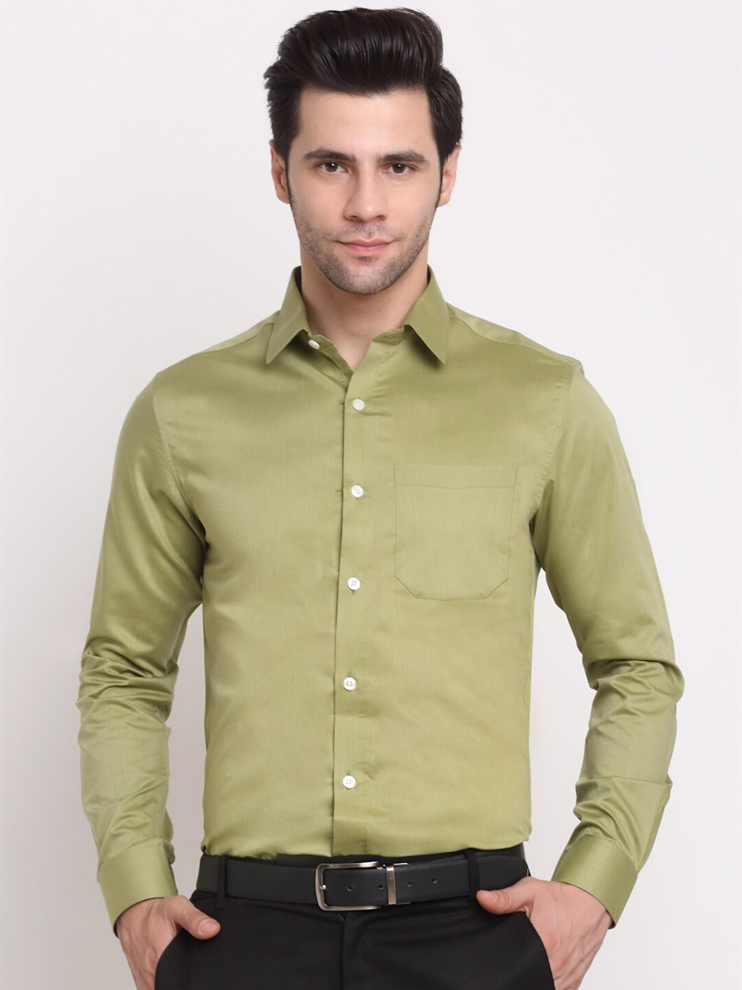 

FINNOY Men Green Premium Cotton Formal Shirt