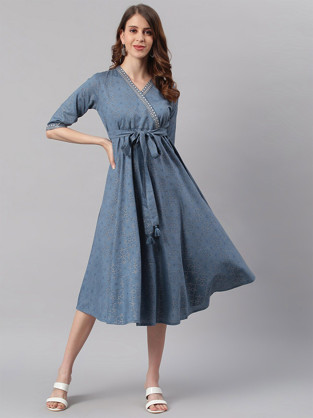 

Janasya Blue & slate gray Dress