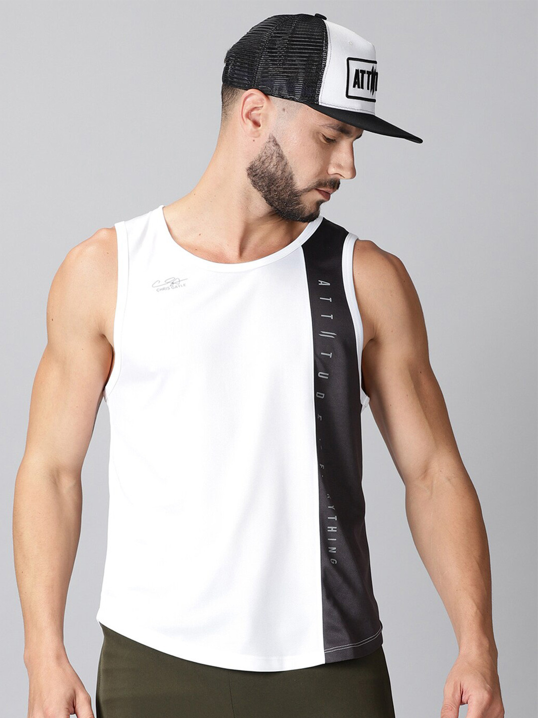 

ATTIITUDE Men White Dri-FIT T-shirt