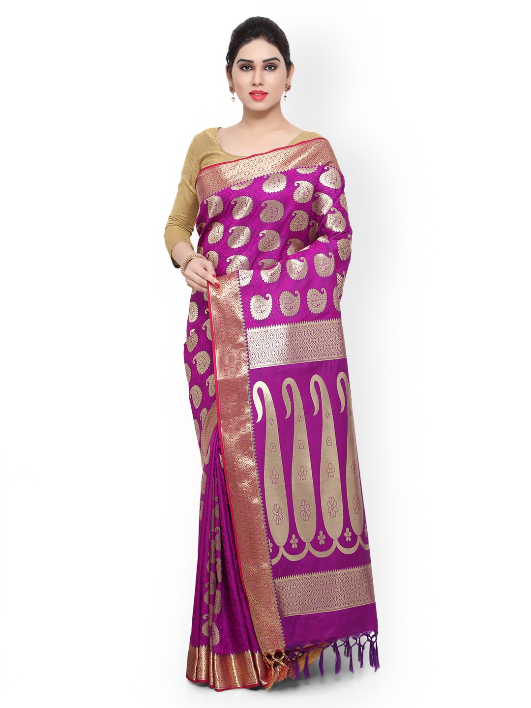 

Varkala Silk Sarees Purple Kanjeevaram Art Silk Traditional Saree