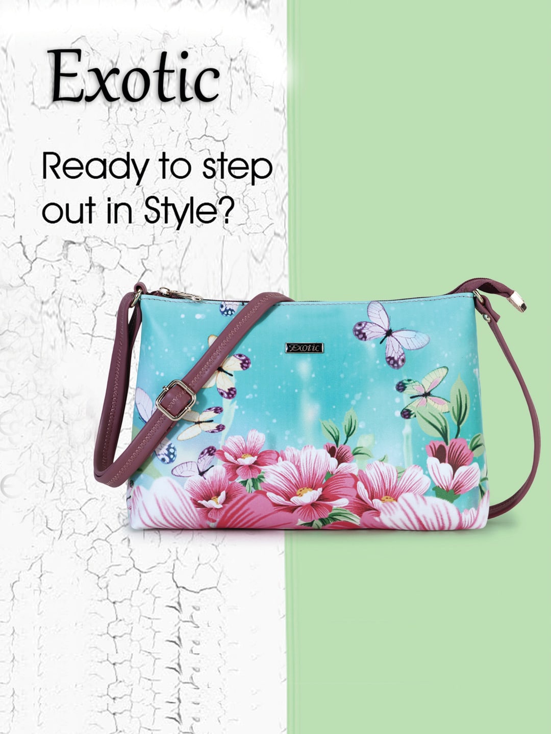 

Exotic Women Blue Printed PU Shopper Handbag