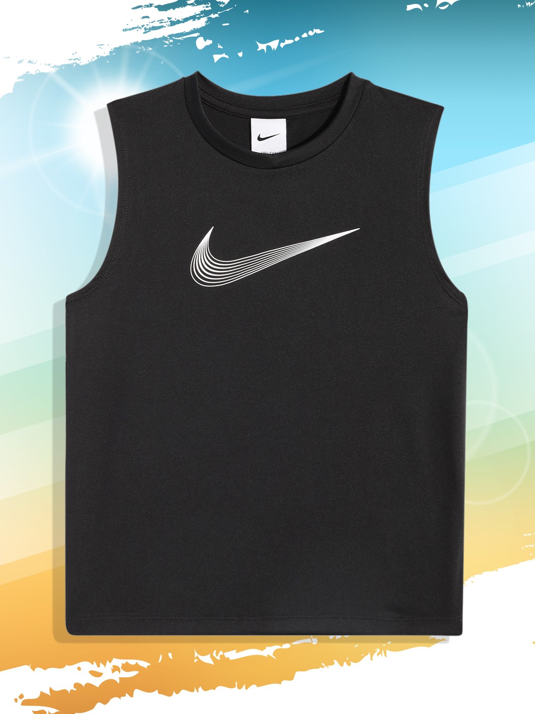 

Nike Boys Black Brand Logo Dri-FIT Sports T-shirt