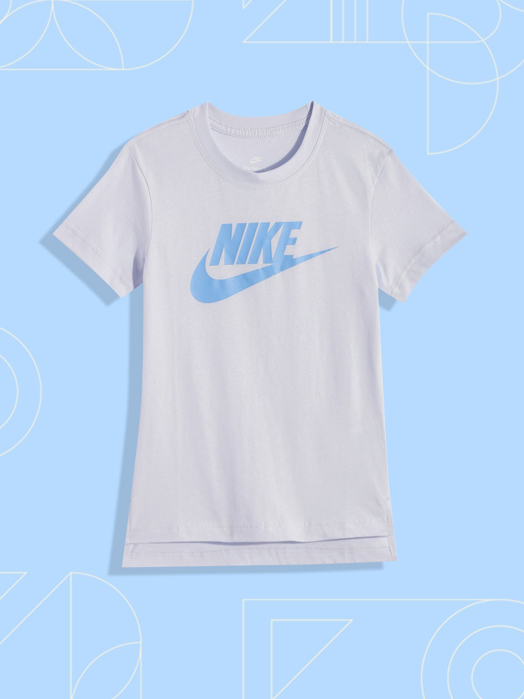 

Nike Girls Blue Brand Logo Printed FUTURA Pure Cotton T-shirt