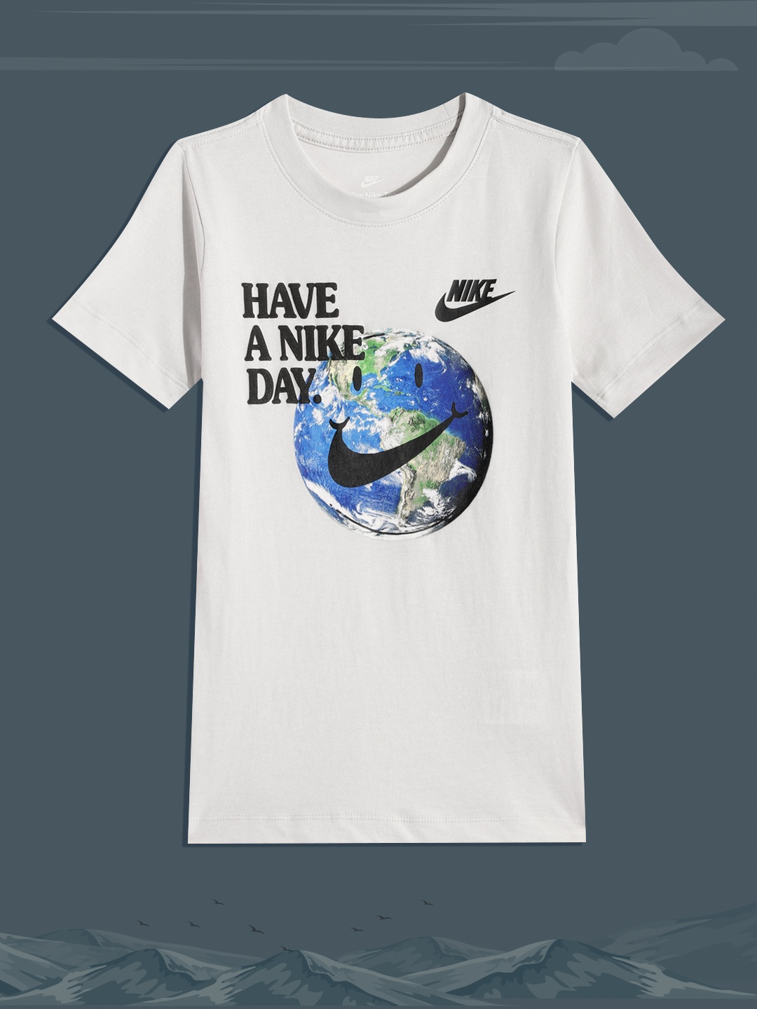 

Nike Boys White Printed HBR STMNT 1 Pure Cotton T-shirt