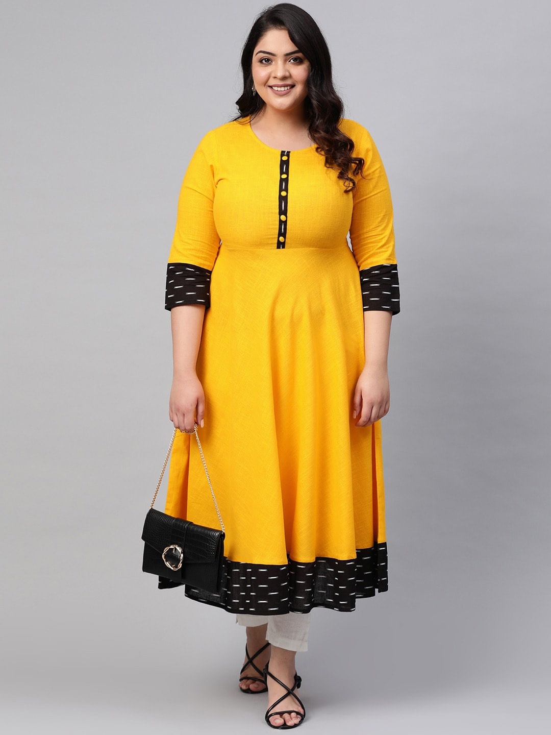 

Sitaram Designer Women Yellow Anarkali Kurta