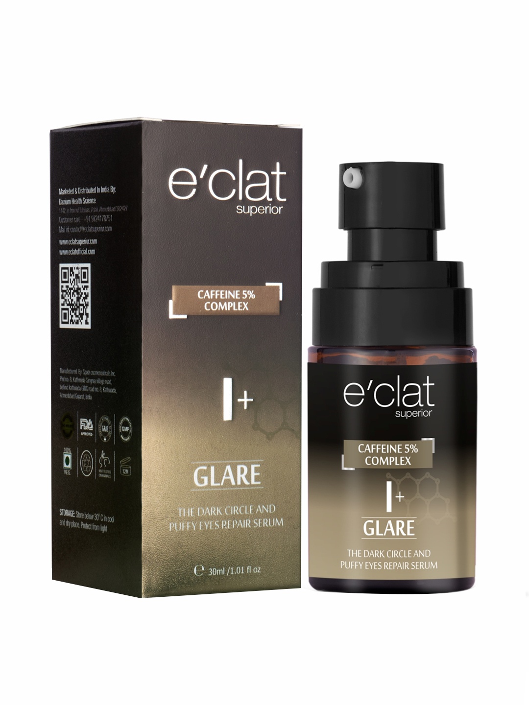 

e'clat superior Eye Serum with Retinol & Vitamin C For Dark Circles - 30 ml, White