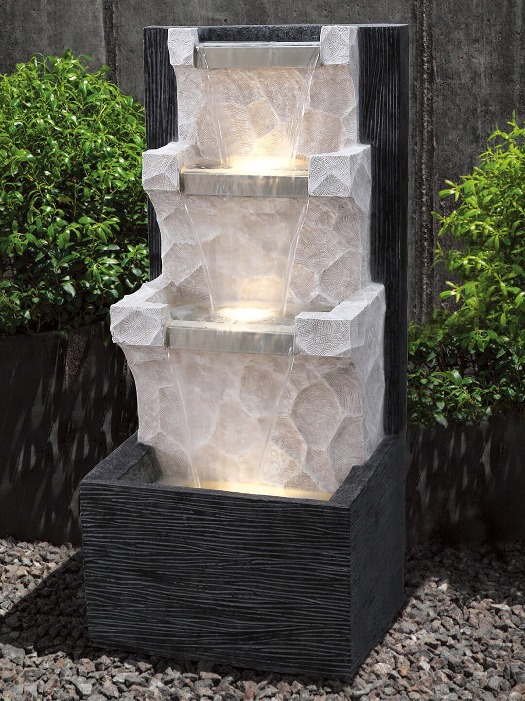 

HomeTown Black & White Aqua Bliss Polyresin Vertical Fall Water Fountain