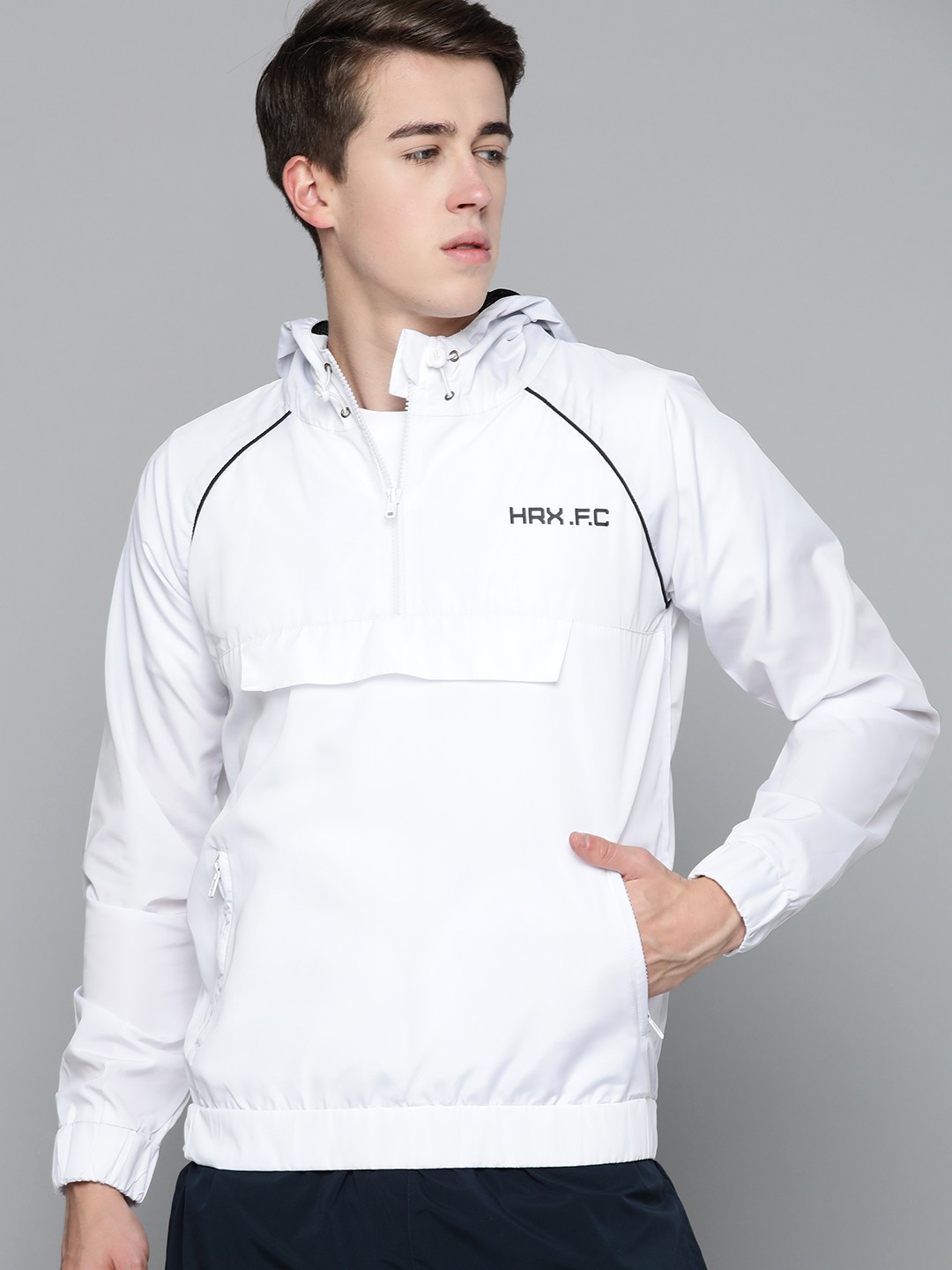 

HRX by Hrithik Roshan Men Rapid-Dry Football Jacket, White