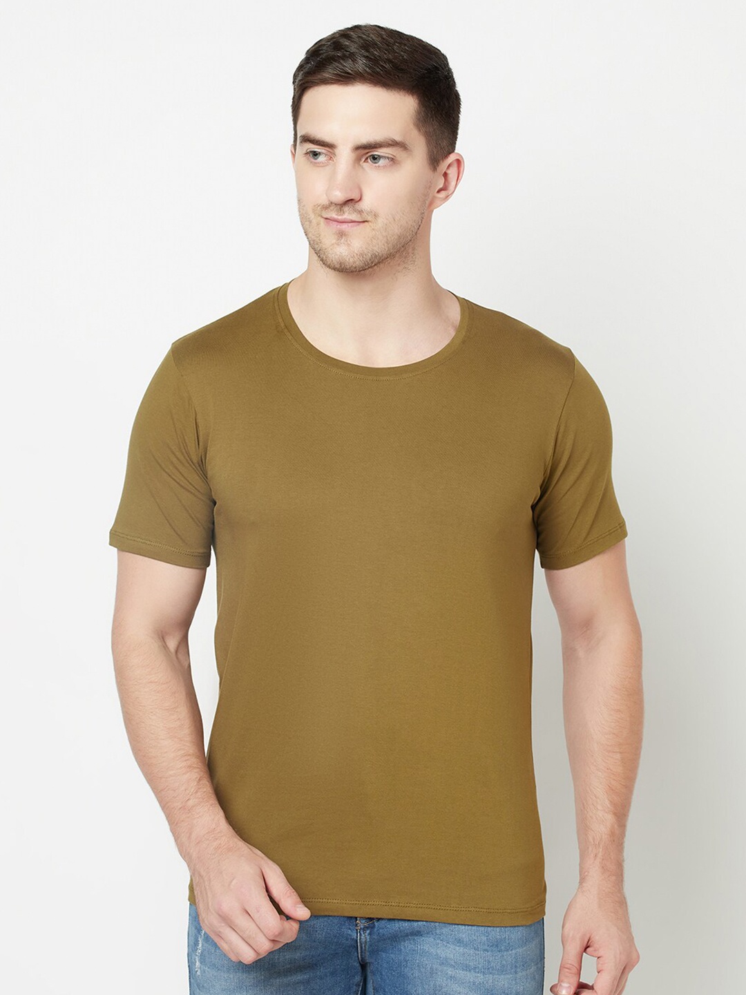 

Purple State Men Olive Green T-shirt