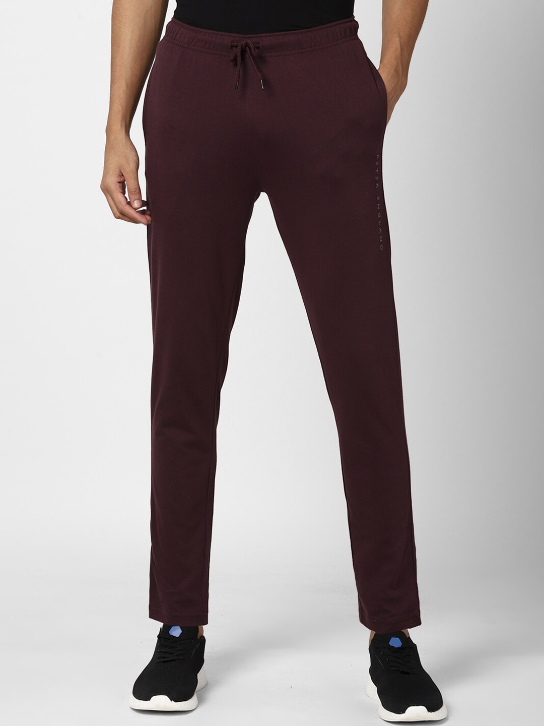 

Peter England Men Maroon Red Solid Cotton Track Pants