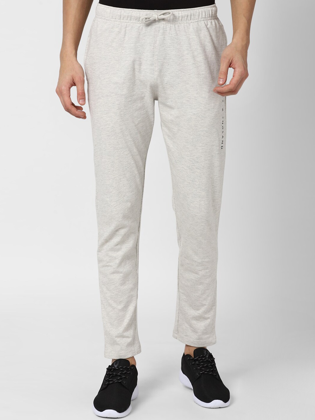 

Peter England Men Grey Solid Track Pants