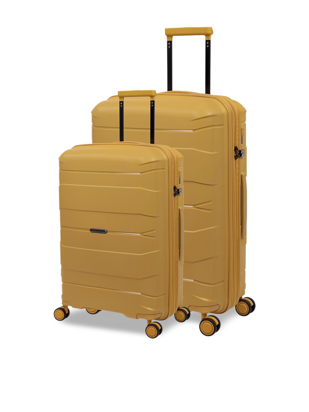 

IT luggage Set Of 2 Solid Hard-Sided Trolley Suitcases, Yellow