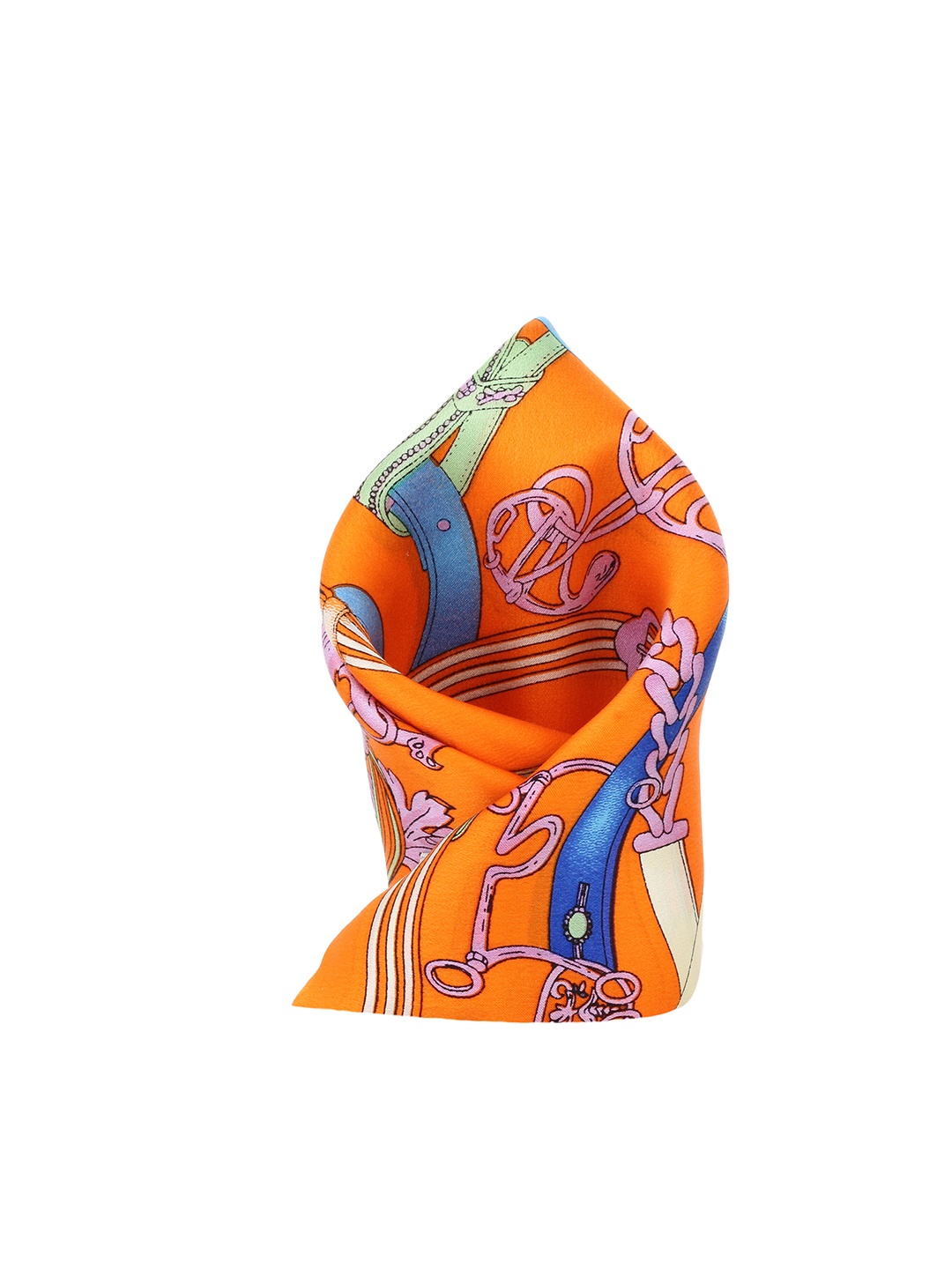 

Alvaro Castagnino Orange Printed Pocket Square