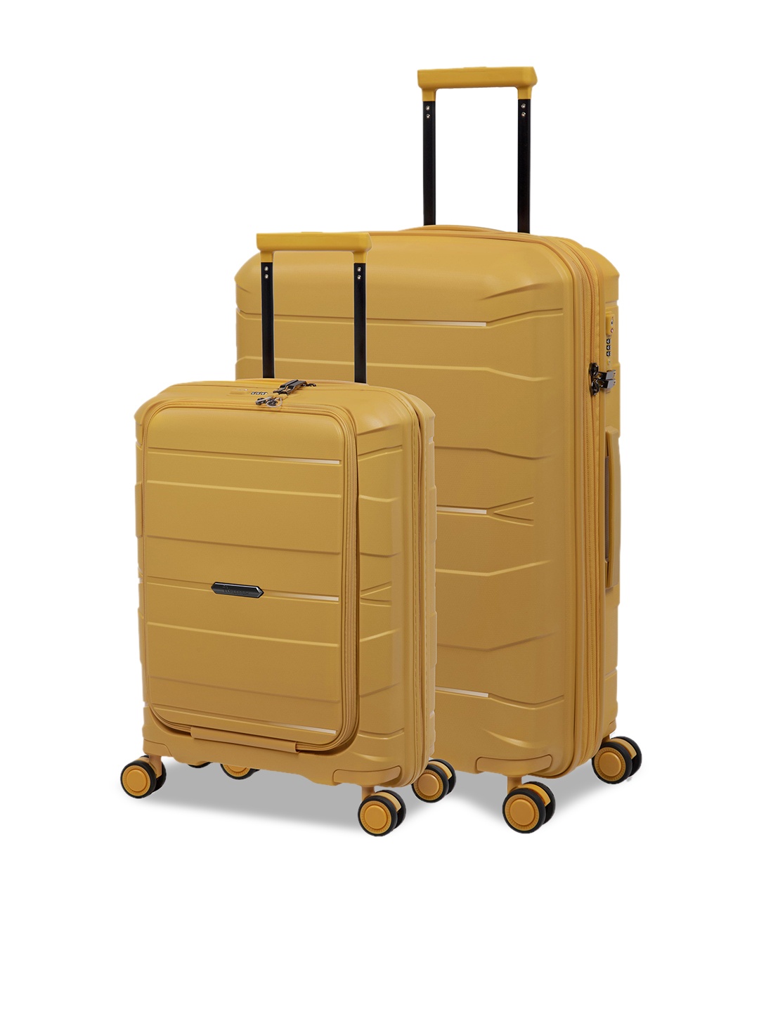 

IT luggage Set Of 2 Solid Hard-Sided Trolley Suitcases, Yellow