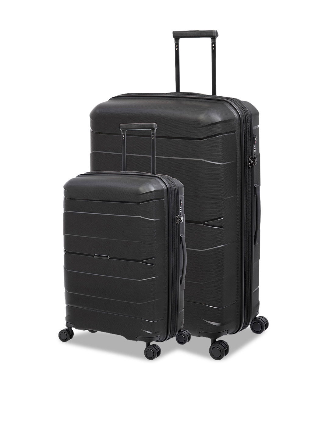 

IT luggage Set Of 2 Solid Hard-Sided Trolley Suitcases, Black