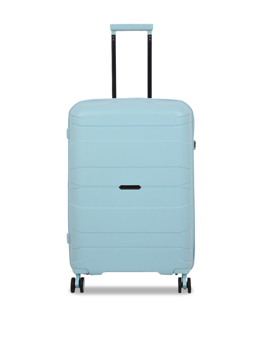

IT luggage Blue Textured Hard-Sided Medium Trolley Suitcase