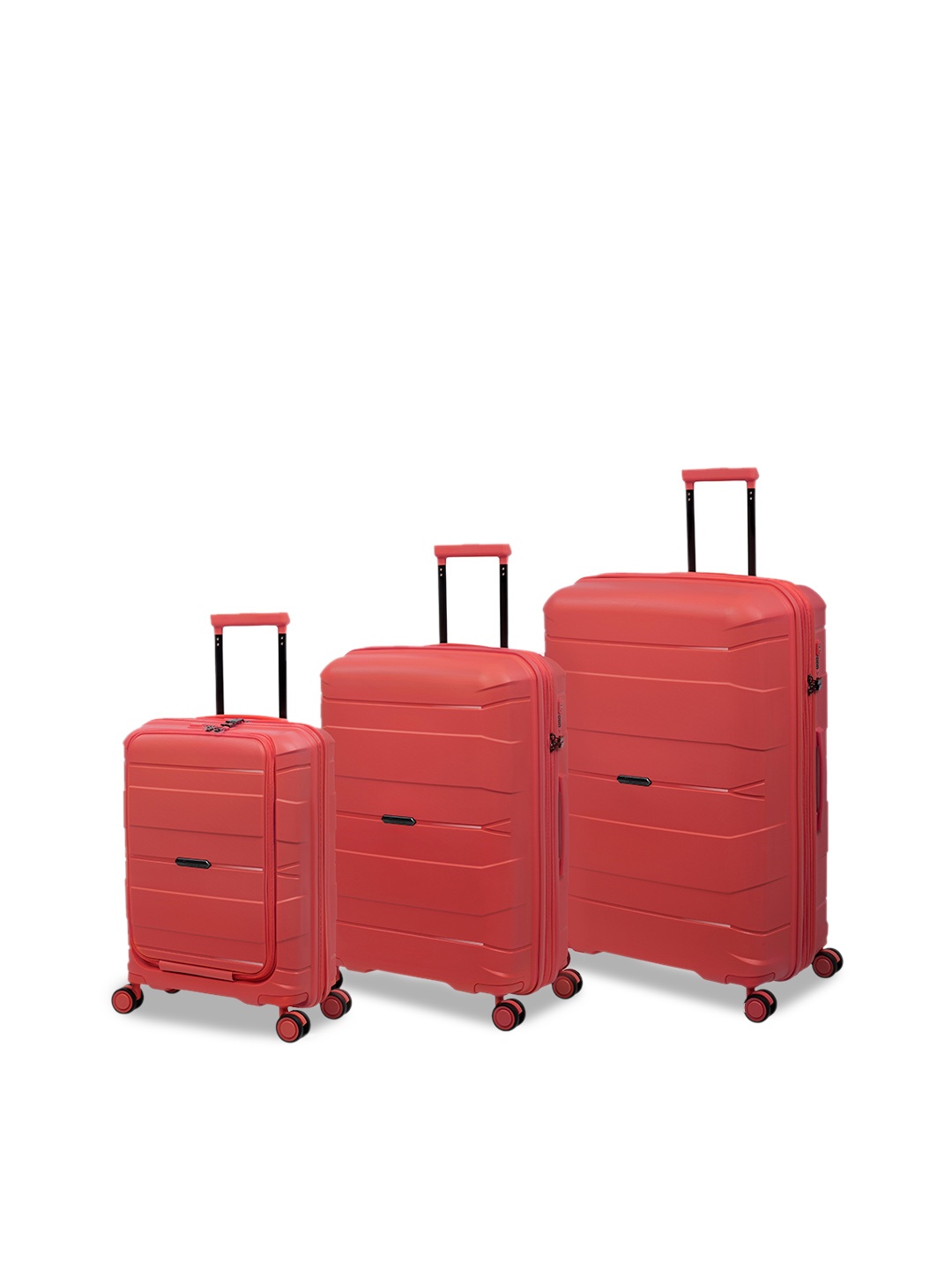 

IT luggage Set of 3 Coral Solid Trolley Bag