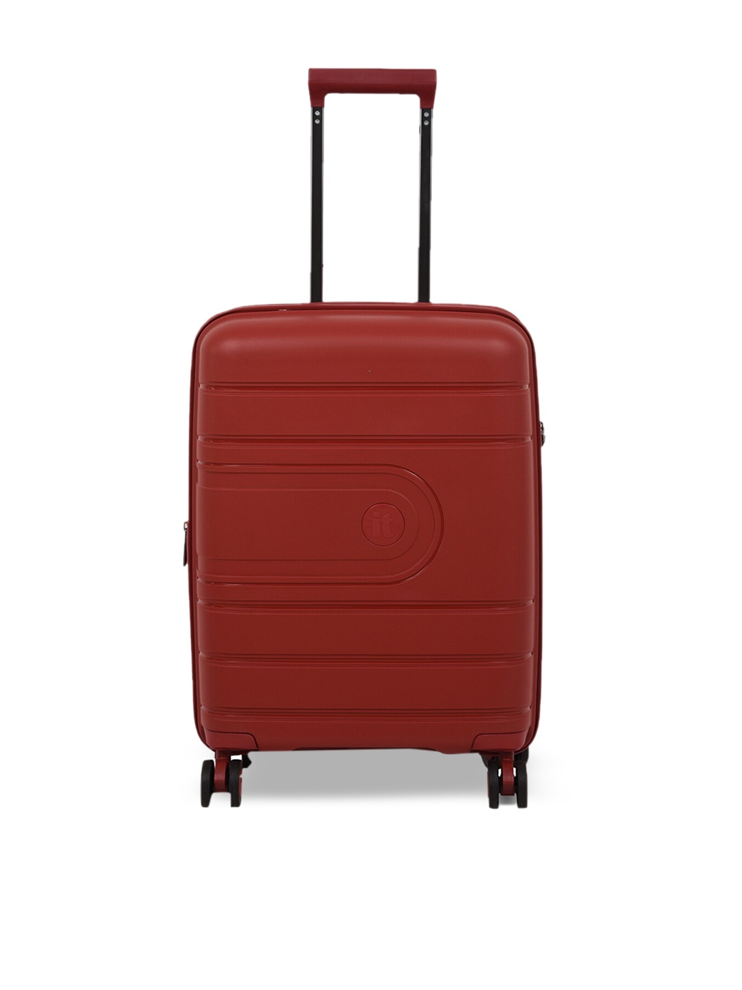 

IT luggage Red Textured Trolley Suitcase