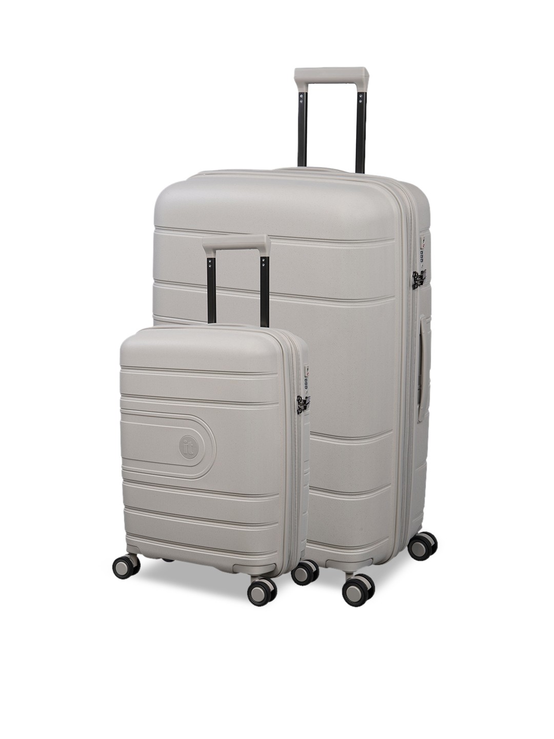 

IT luggage Set Of 2 Solid Hard-Sided Trolley Suitcases, Beige