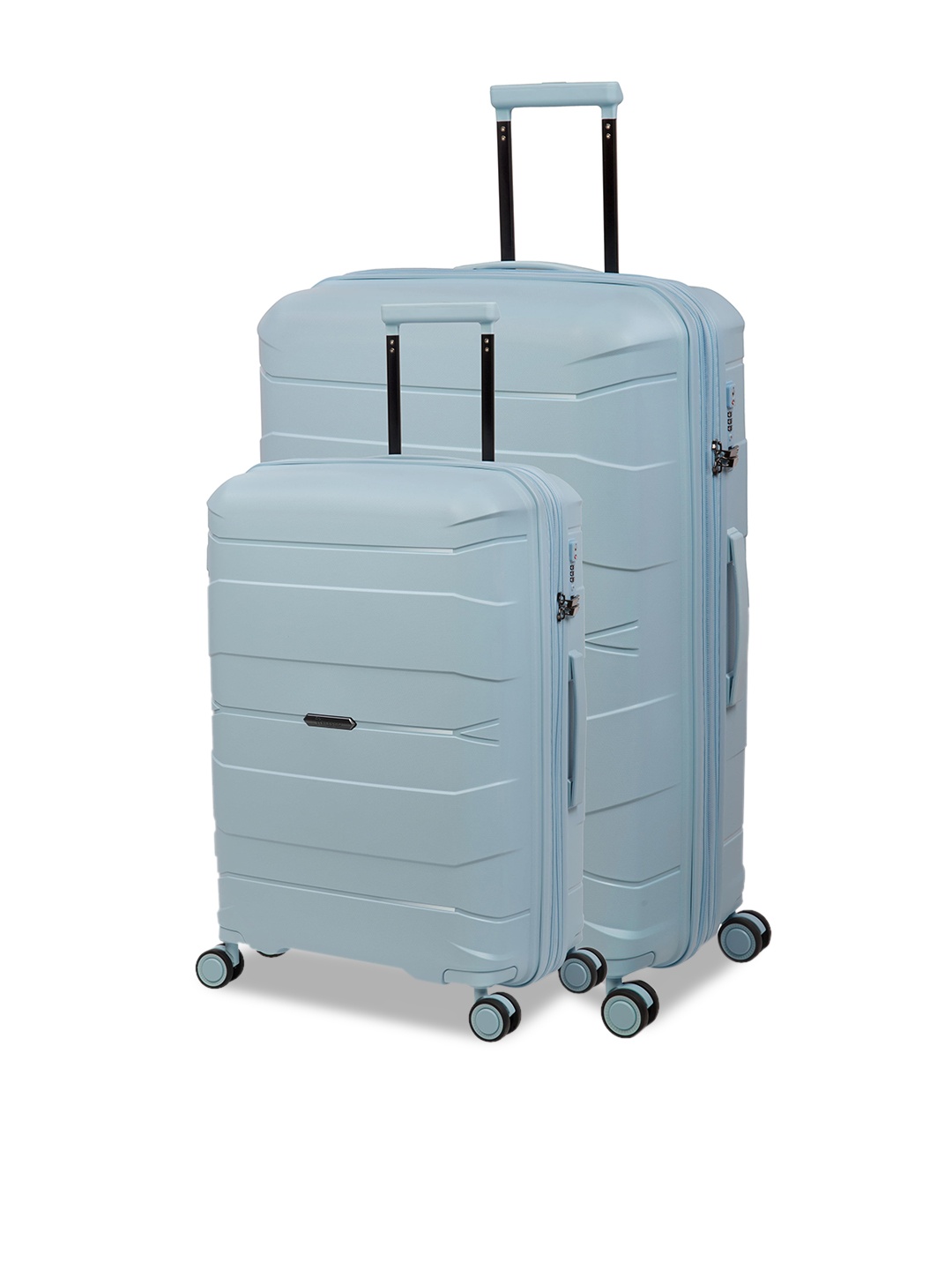 

IT luggage Set Of 2 Solid Hard-Sided Trolley Suitcases, Blue