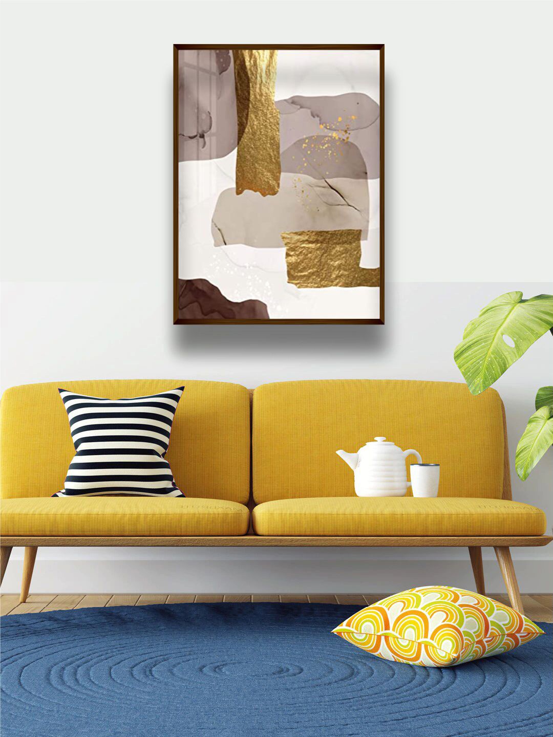 

The Art House White & Brown Abstract Printed Painting Wall Art