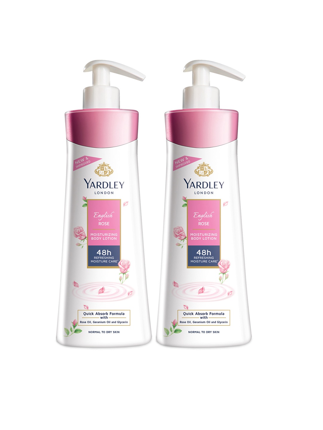 

YARDLEY LONDON Set of 2 English Rose Moisturising Body Lotion with Shea Butter-400 ml each, Pink