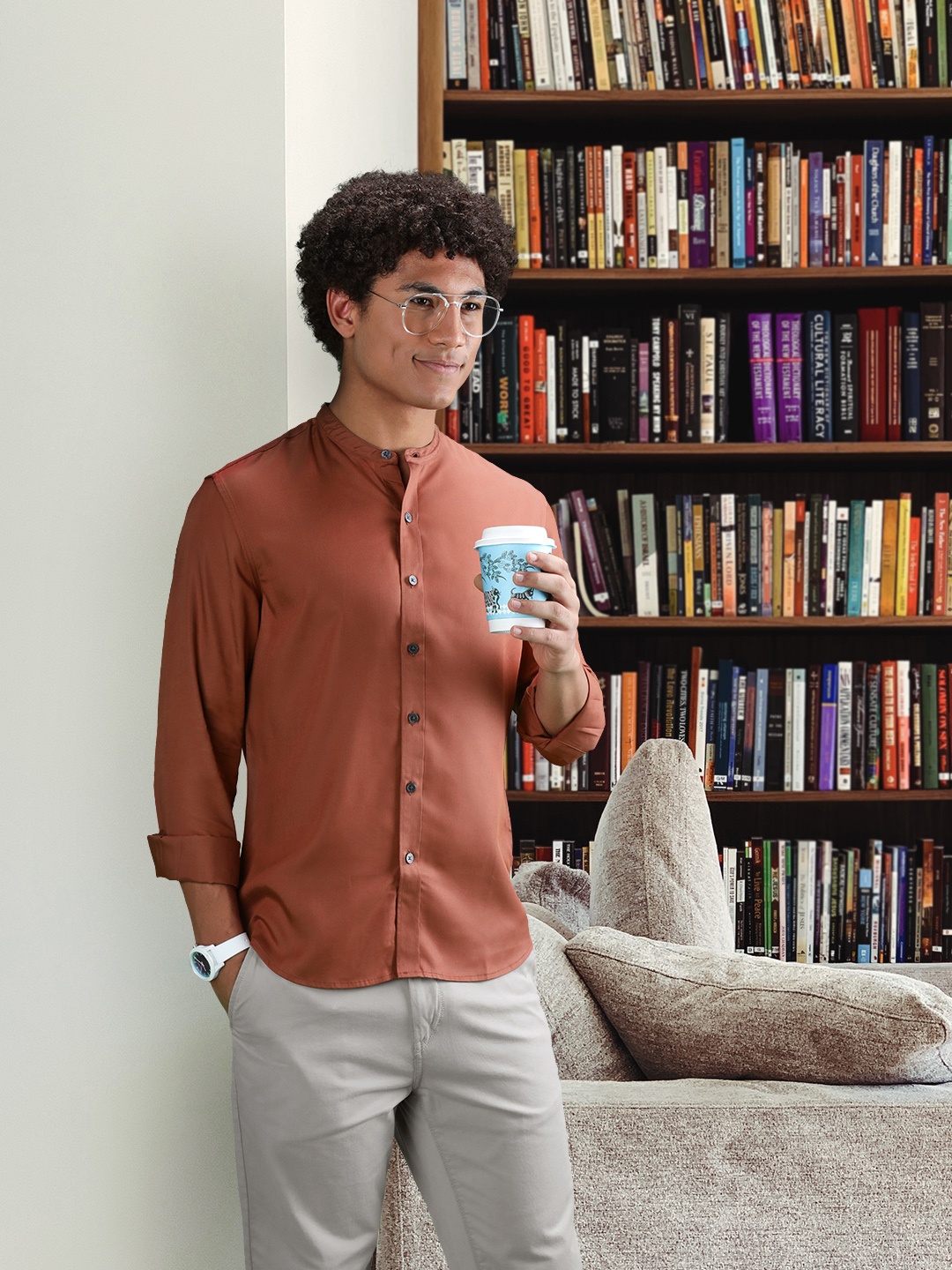 

Levis Men Rust Brown Slim Fit Casual Shirt