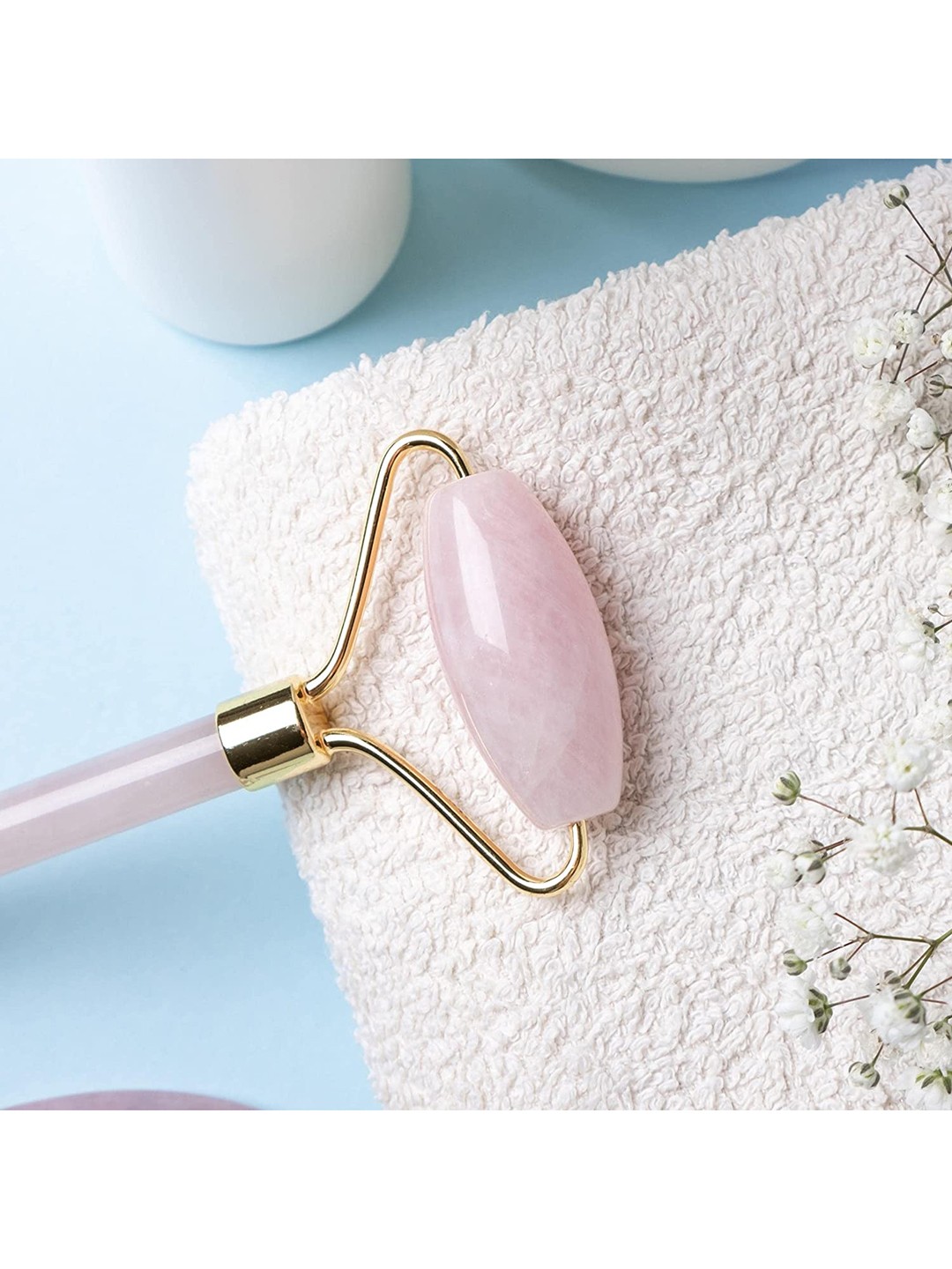 

Ah Naturals Rose Quartz Double Sided Face Massage Roller - Pink
