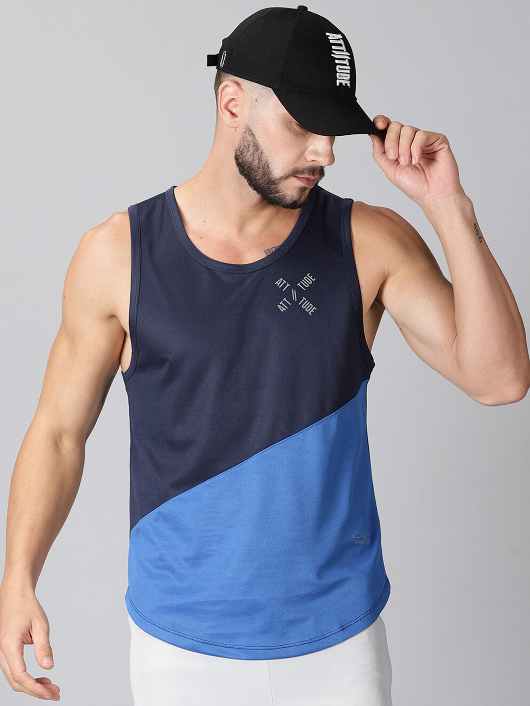 

ATTIITUDE Men Navy Blue Dri-FIT T-shirt