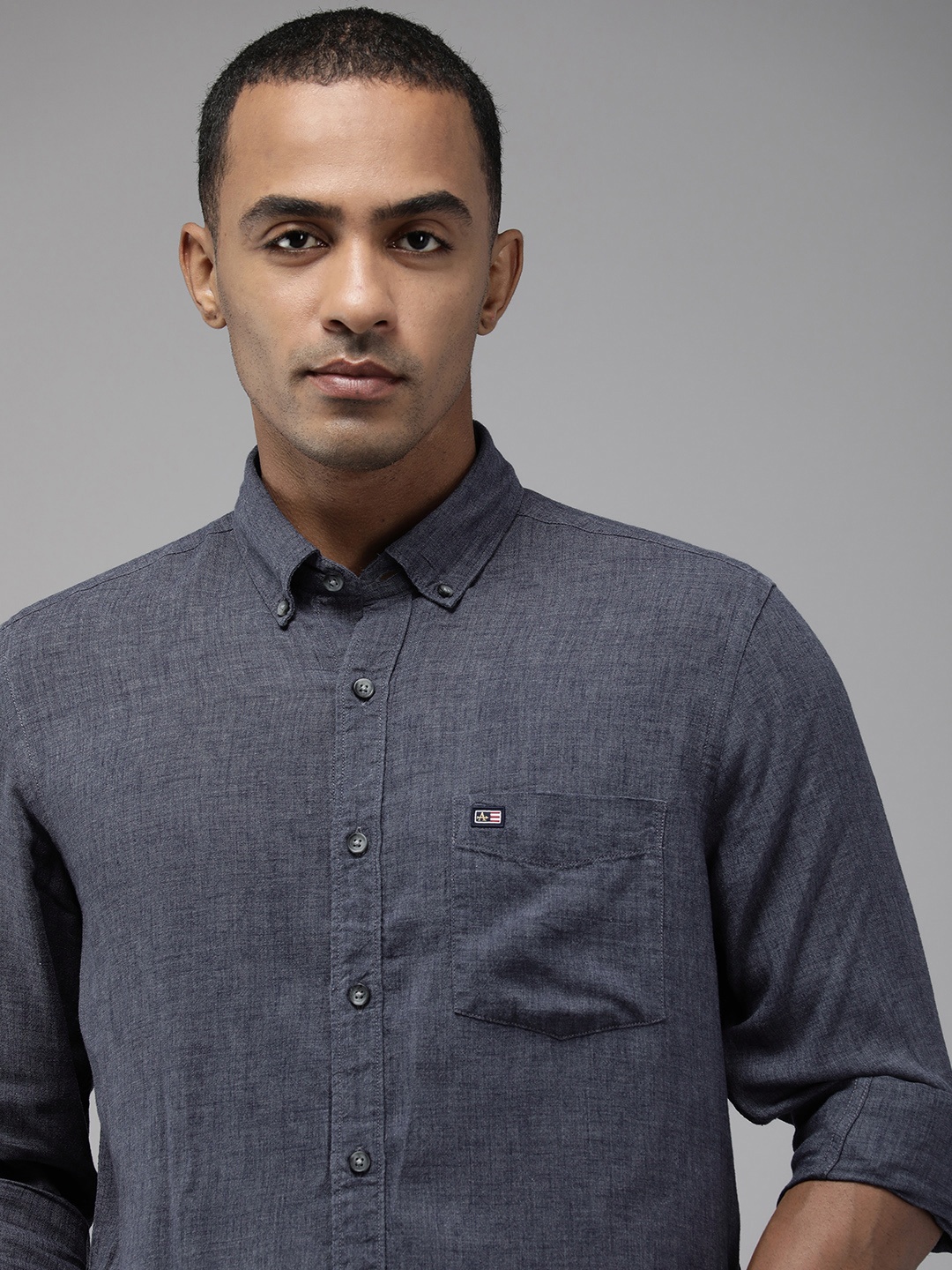 

Arrow Sport Cotton Linen Manhattan Slim Fit Casual Shirt, Blue
