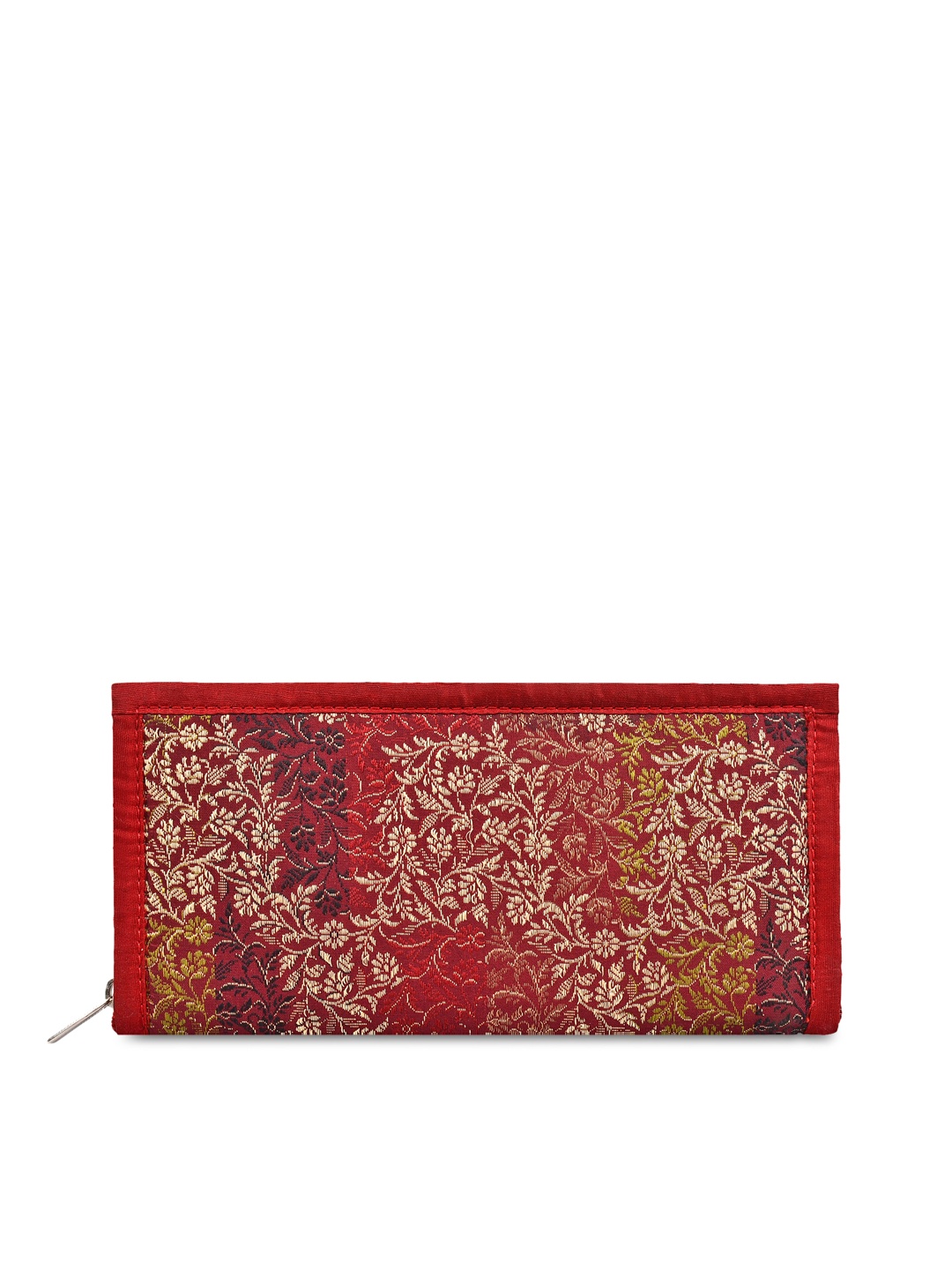 

Anekaant Red Jacquard Clutch