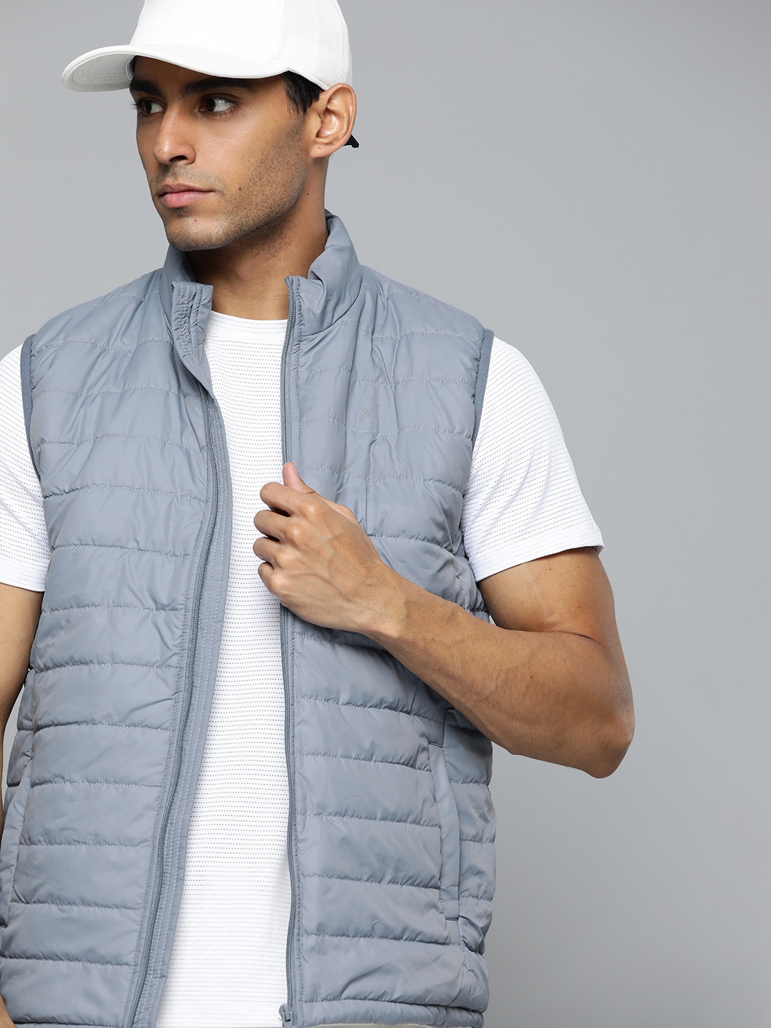 

HRX by Hrithik Roshan Men Grey Solid Padded Jacket